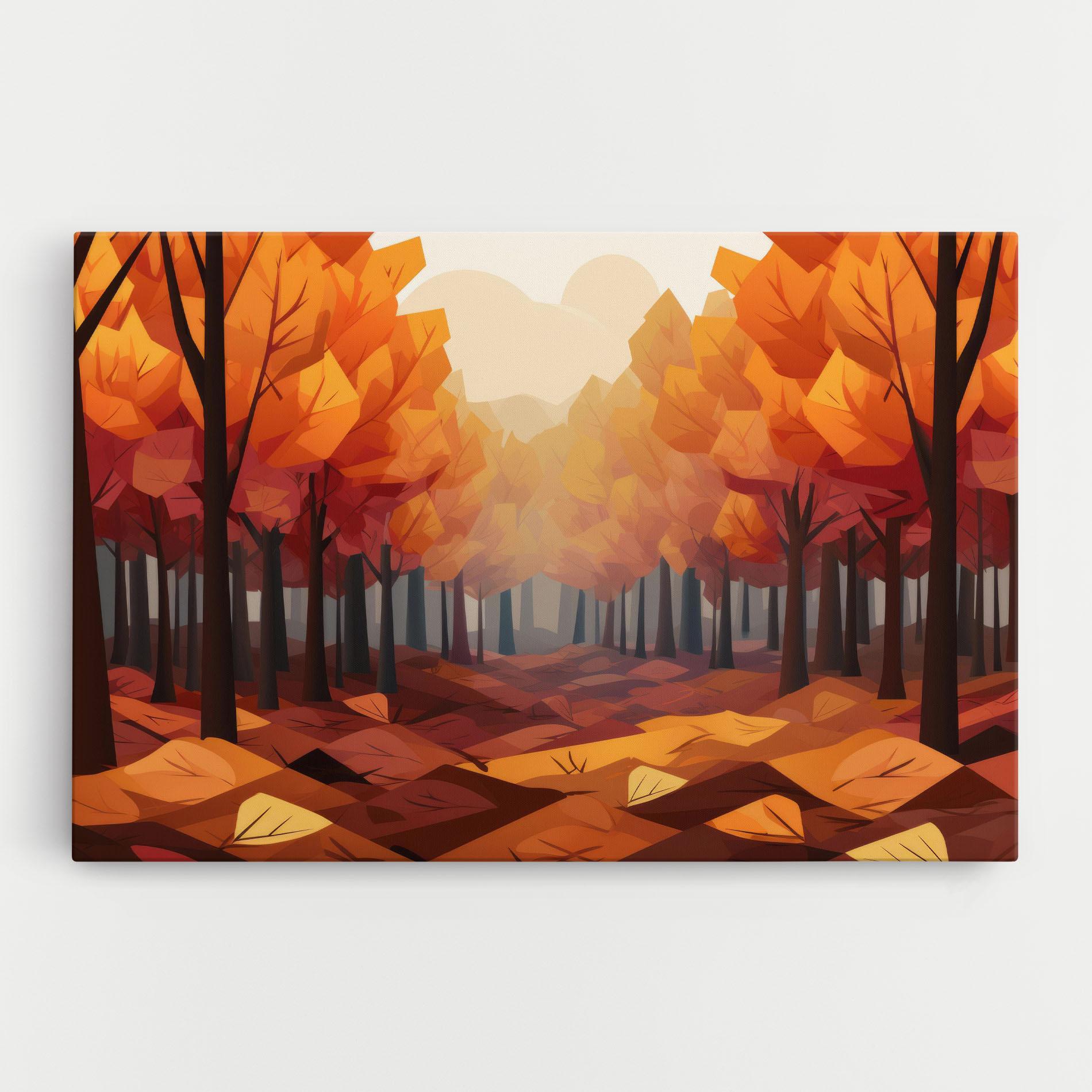Leinwandbild Autumn Forest View mockup 0