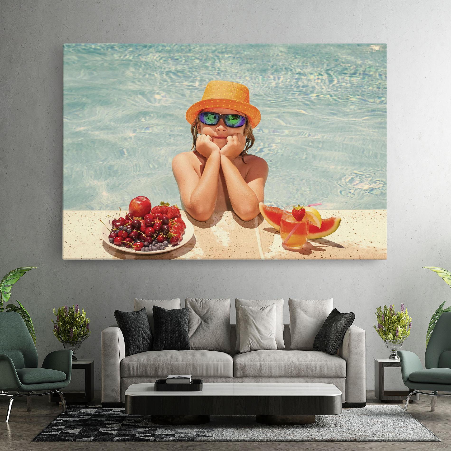 Leinwandbild Child Swimming mockup 7