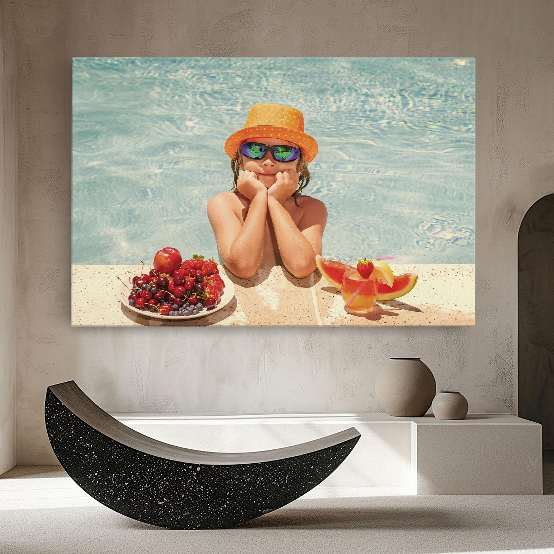 Leinwandbild Child Swimming mockup 8