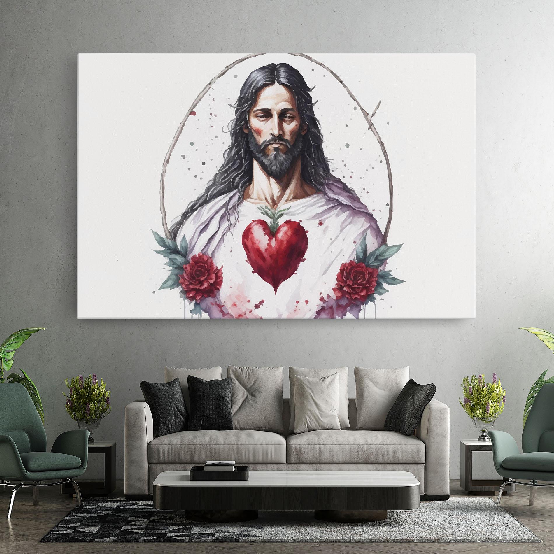 Leinwandbild Jesus Heart mockup 7