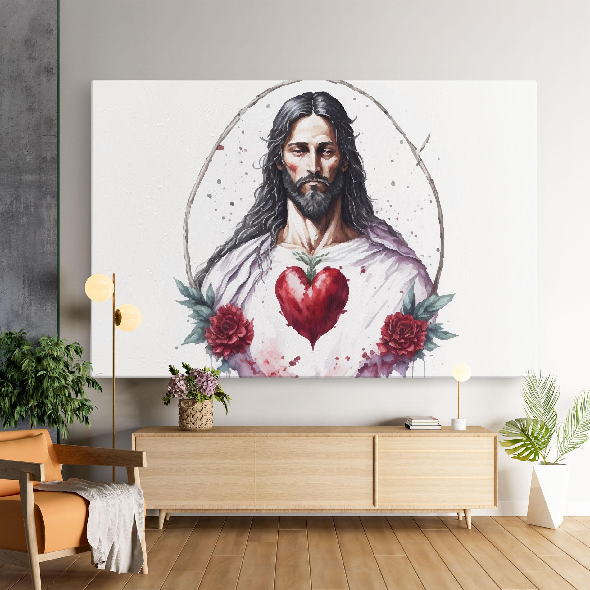 Leinwandbild Jesus Heart mockup 9