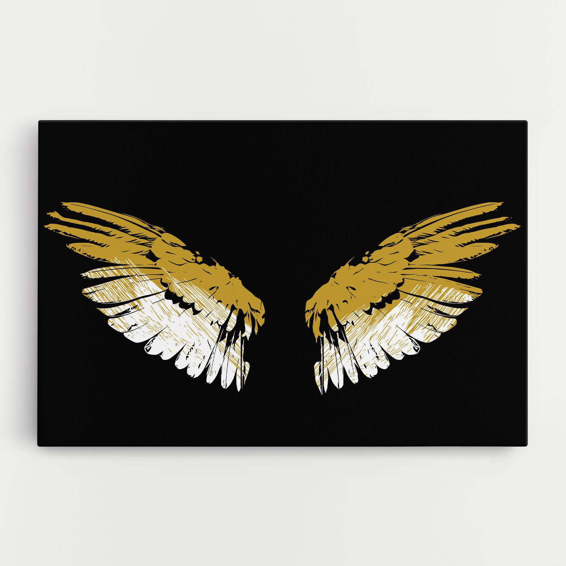 Leinwandbild White Yellow Wings mockup 0