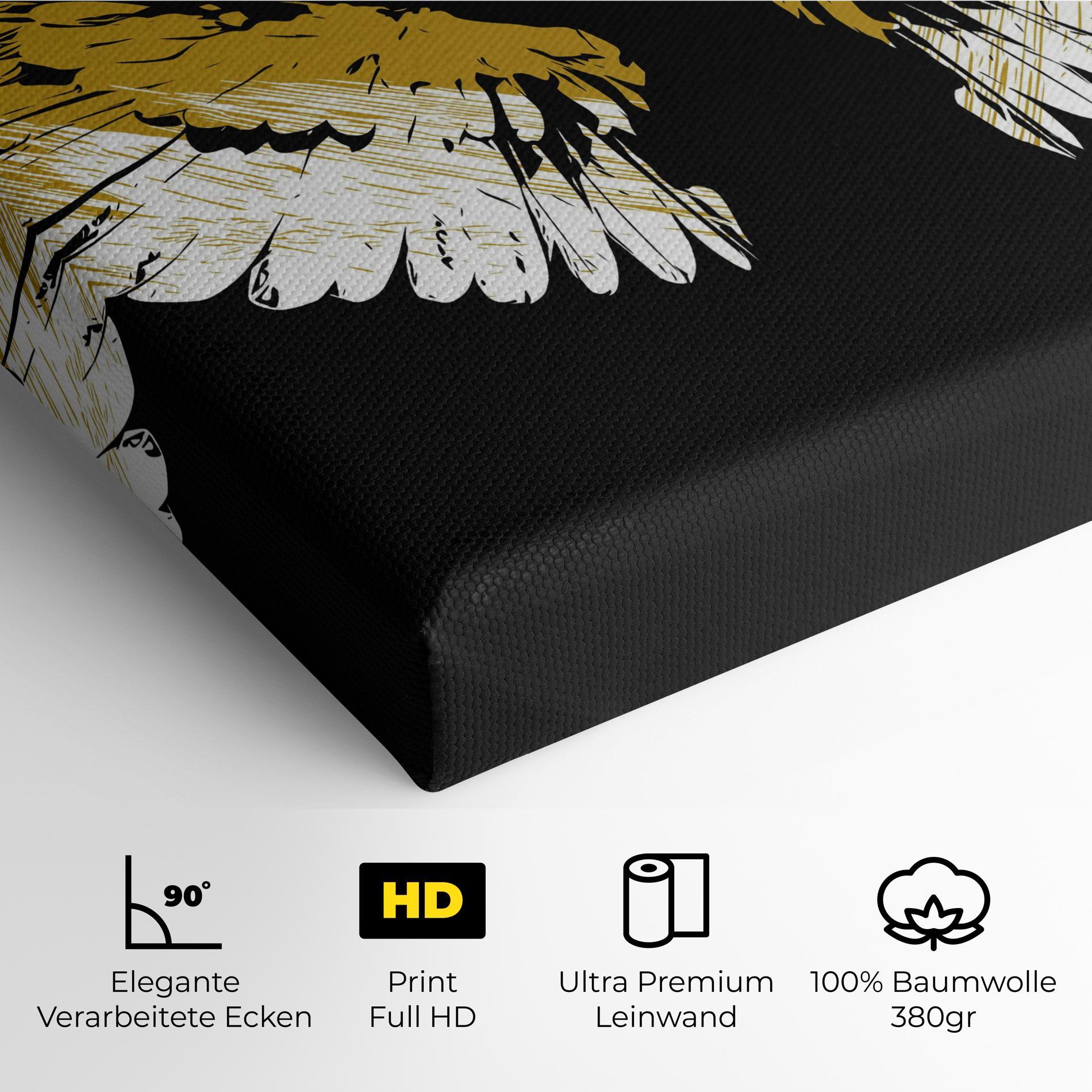 Leinwandbild White Yellow Wings mockup 4