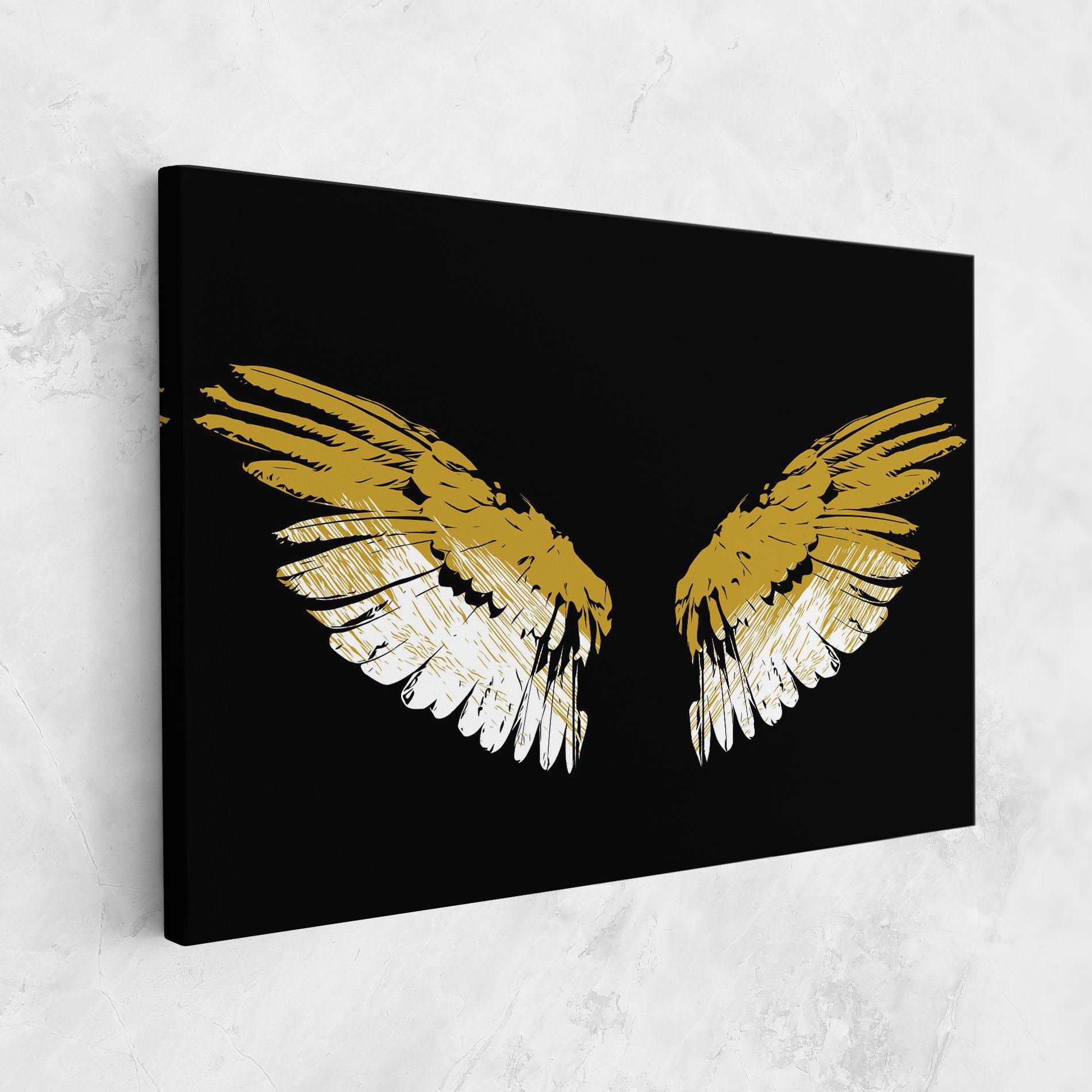 Leinwandbild White Yellow Wings mockup 1