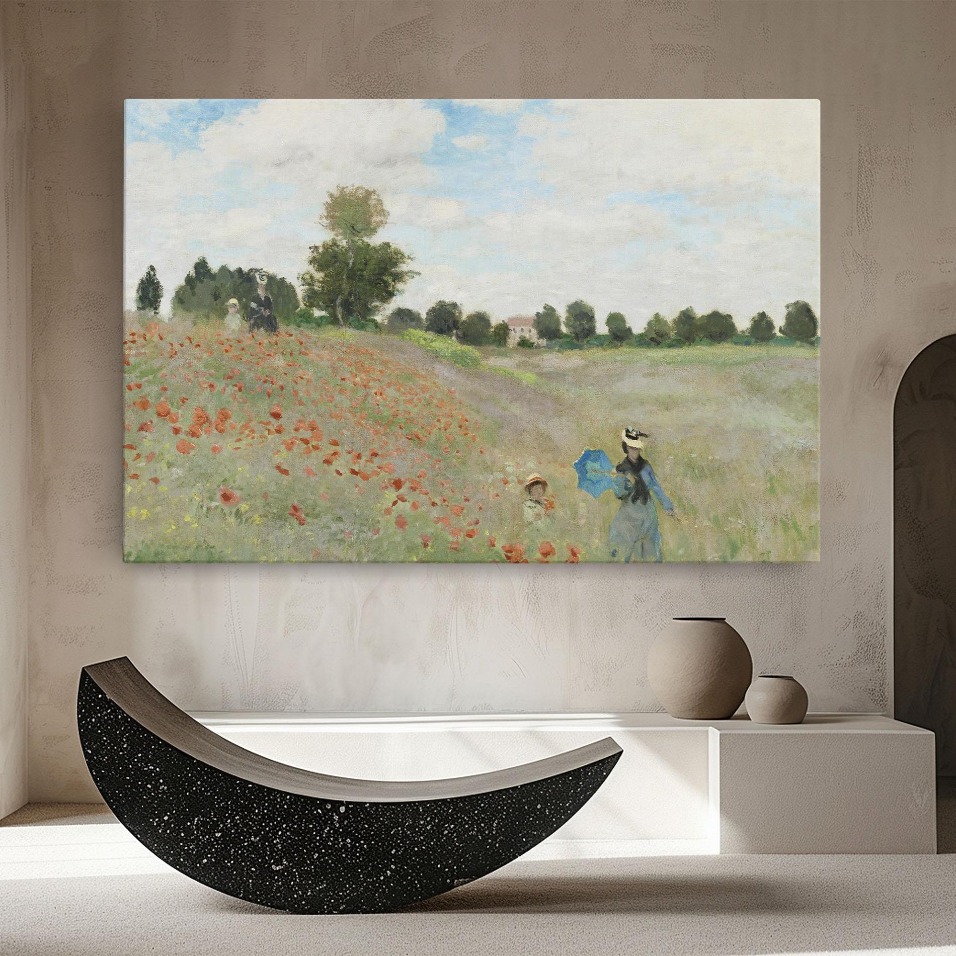 Leinwandbild Poppy Field Near Argenteuil mockup 8