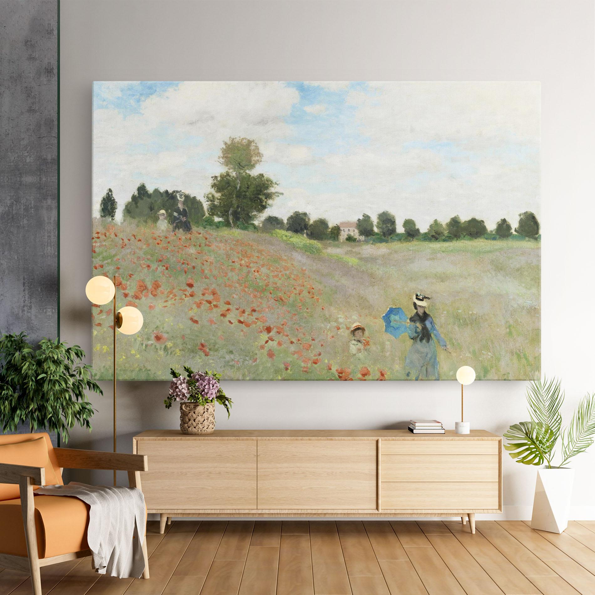 Leinwandbild Poppy Field Near Argenteuil mockup 9