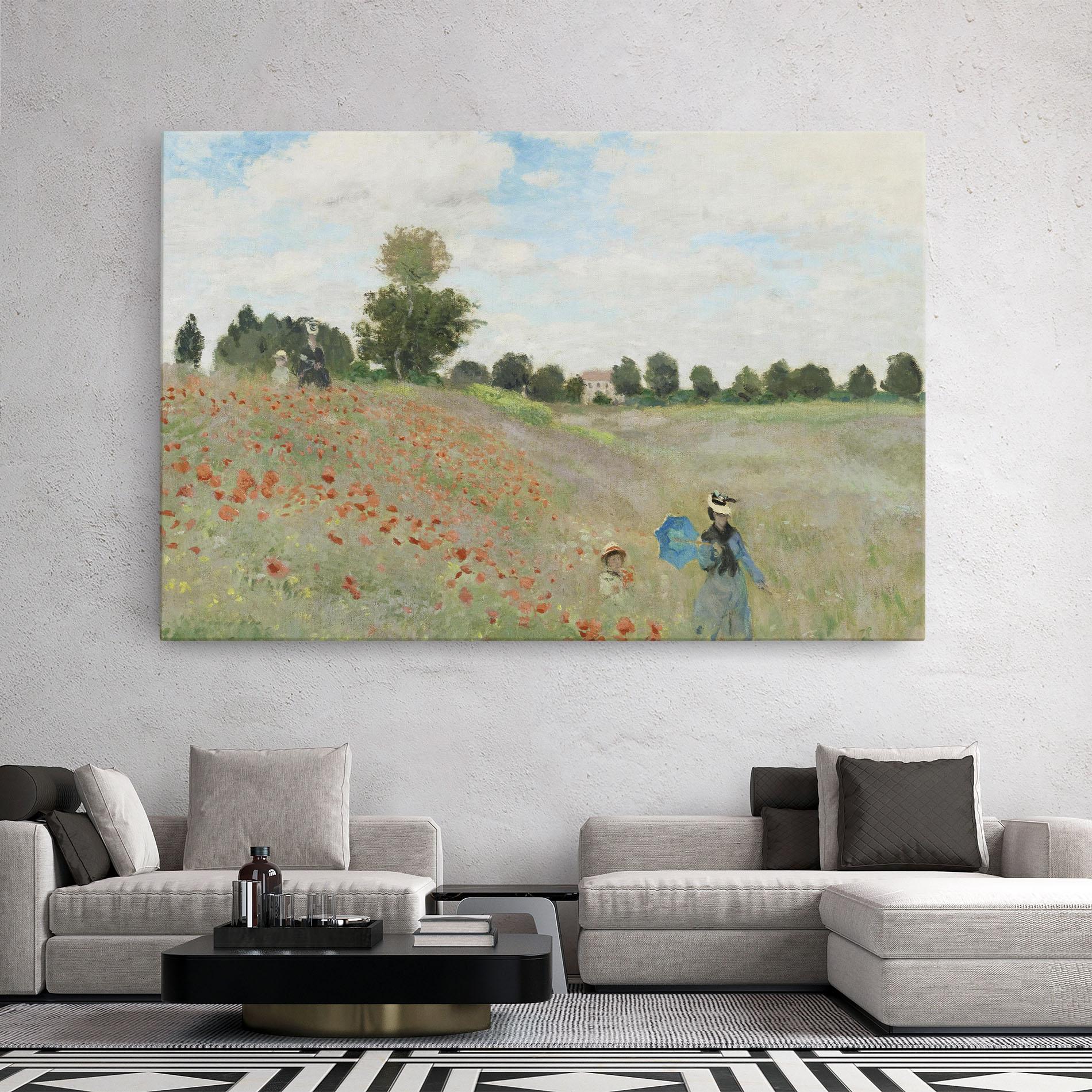 Leinwandbild Poppy Field Near Argenteuil mockup 2