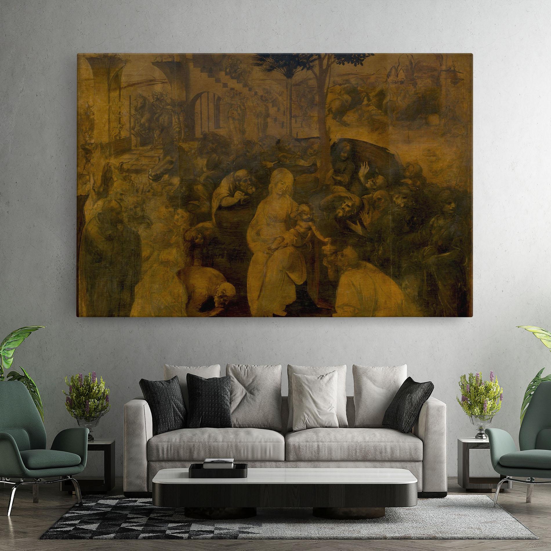 Leinwandbild Leonardo Da Vinci Adorazione Dei Magi mockup 7