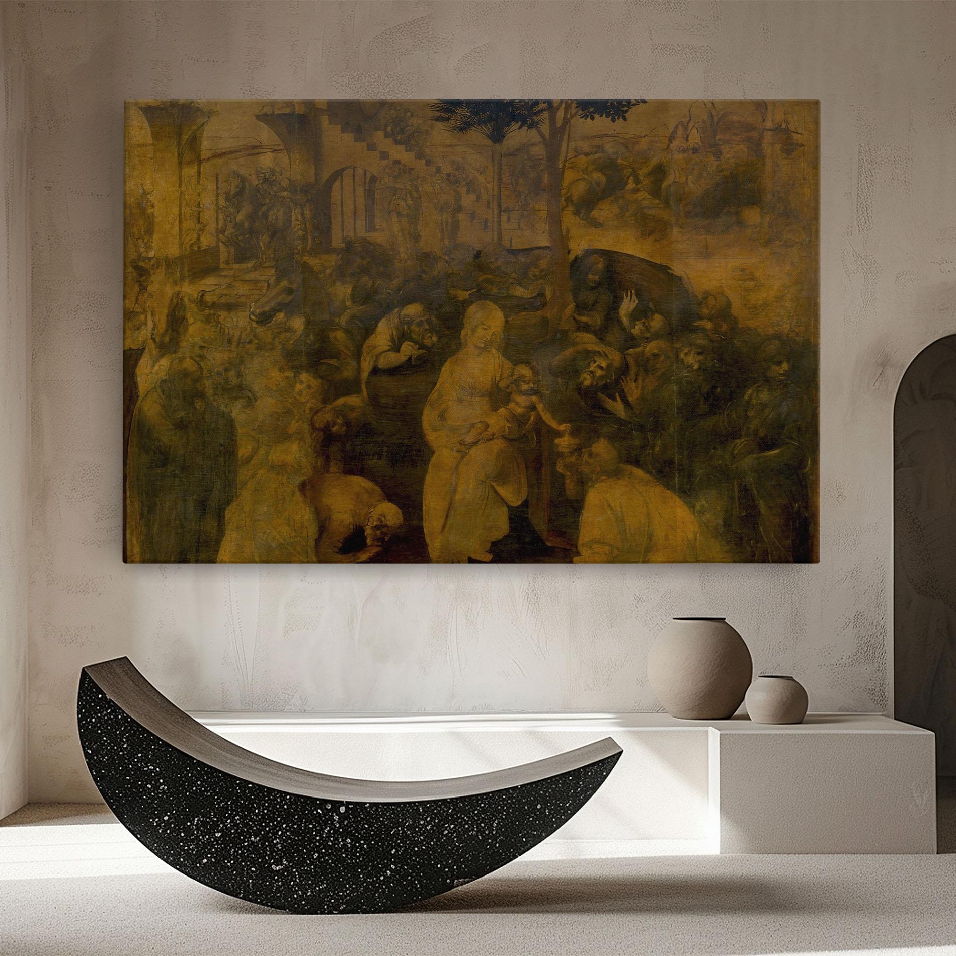 Leinwandbild Leonardo Da Vinci Adorazione Dei Magi mockup 8