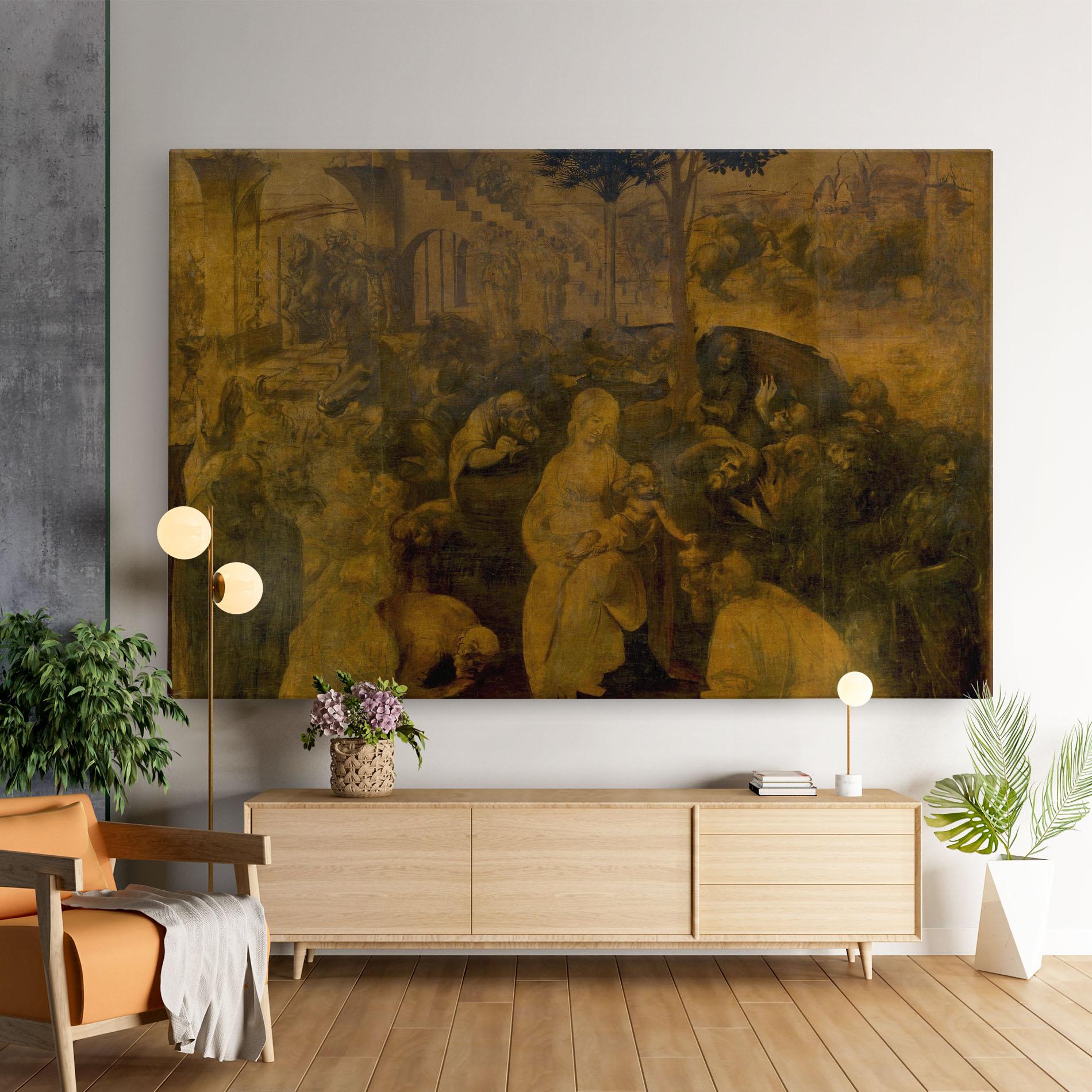 Leinwandbild Leonardo Da Vinci Adorazione Dei Magi mockup 9