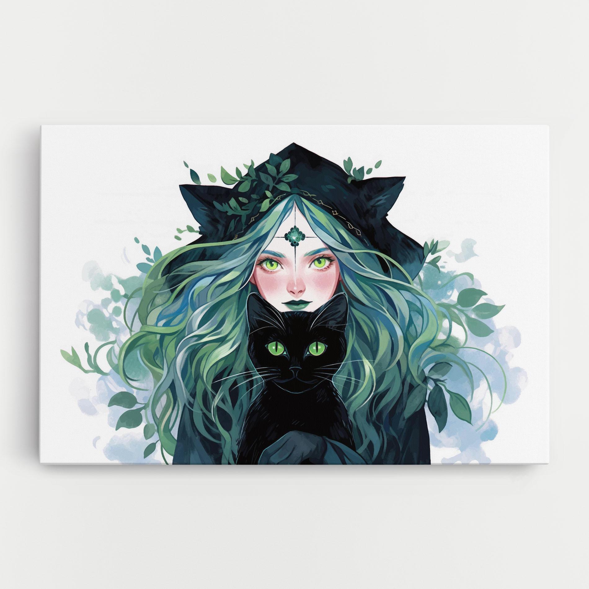 Leinwandbild Magic Cat Witch mockup 0