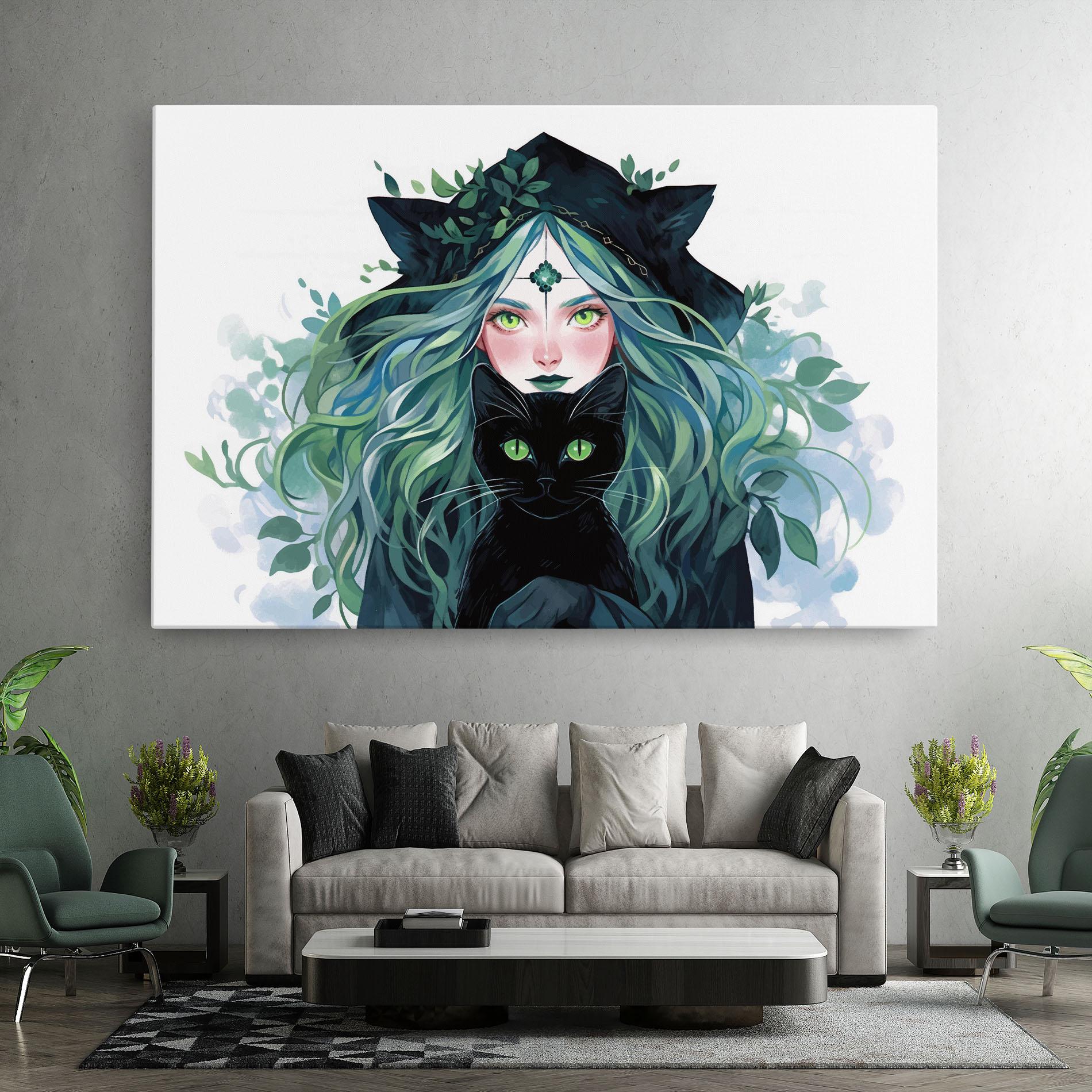 Leinwandbild Magic Cat Witch mockup 7