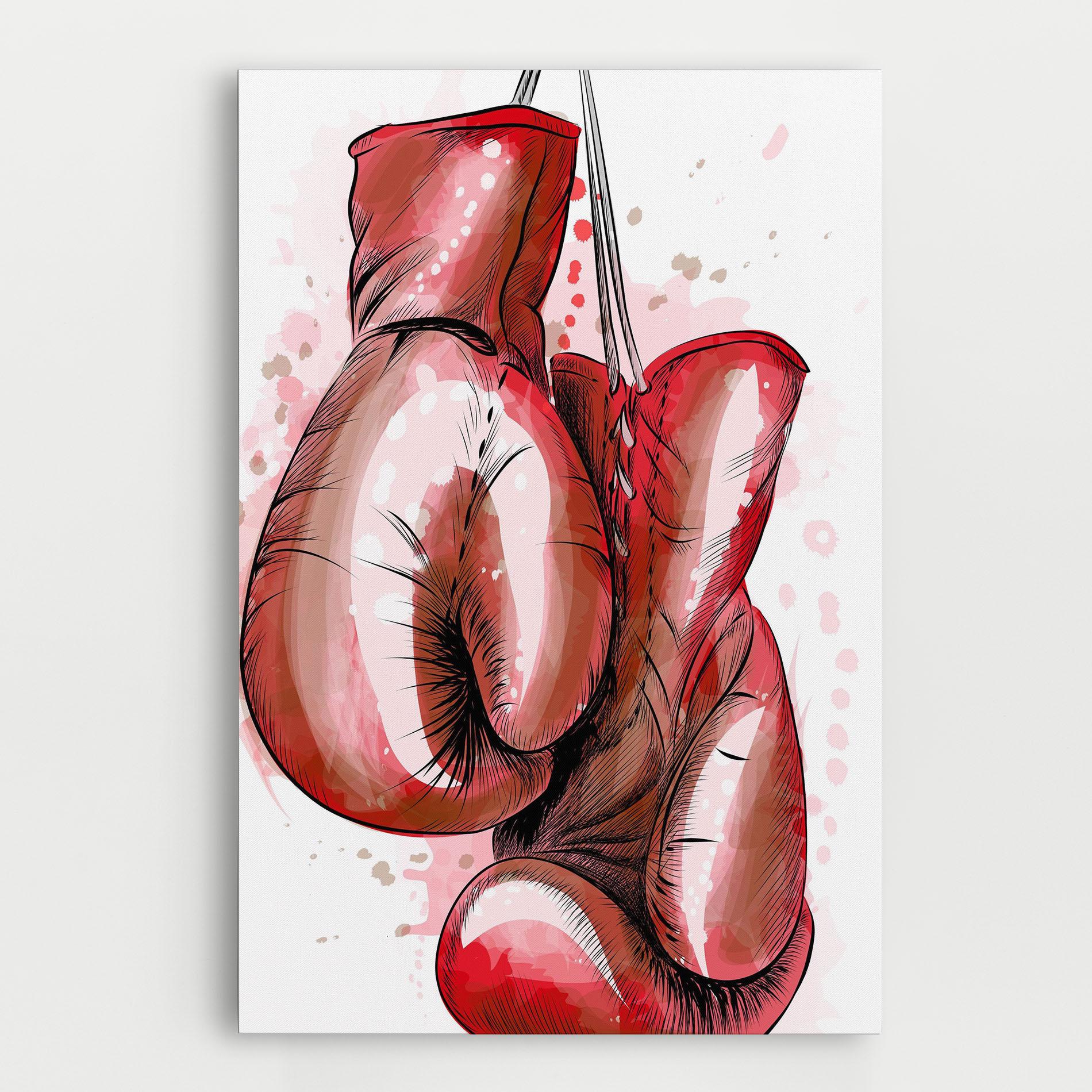 Leinwandbild Red Painted Gloves mockup 0