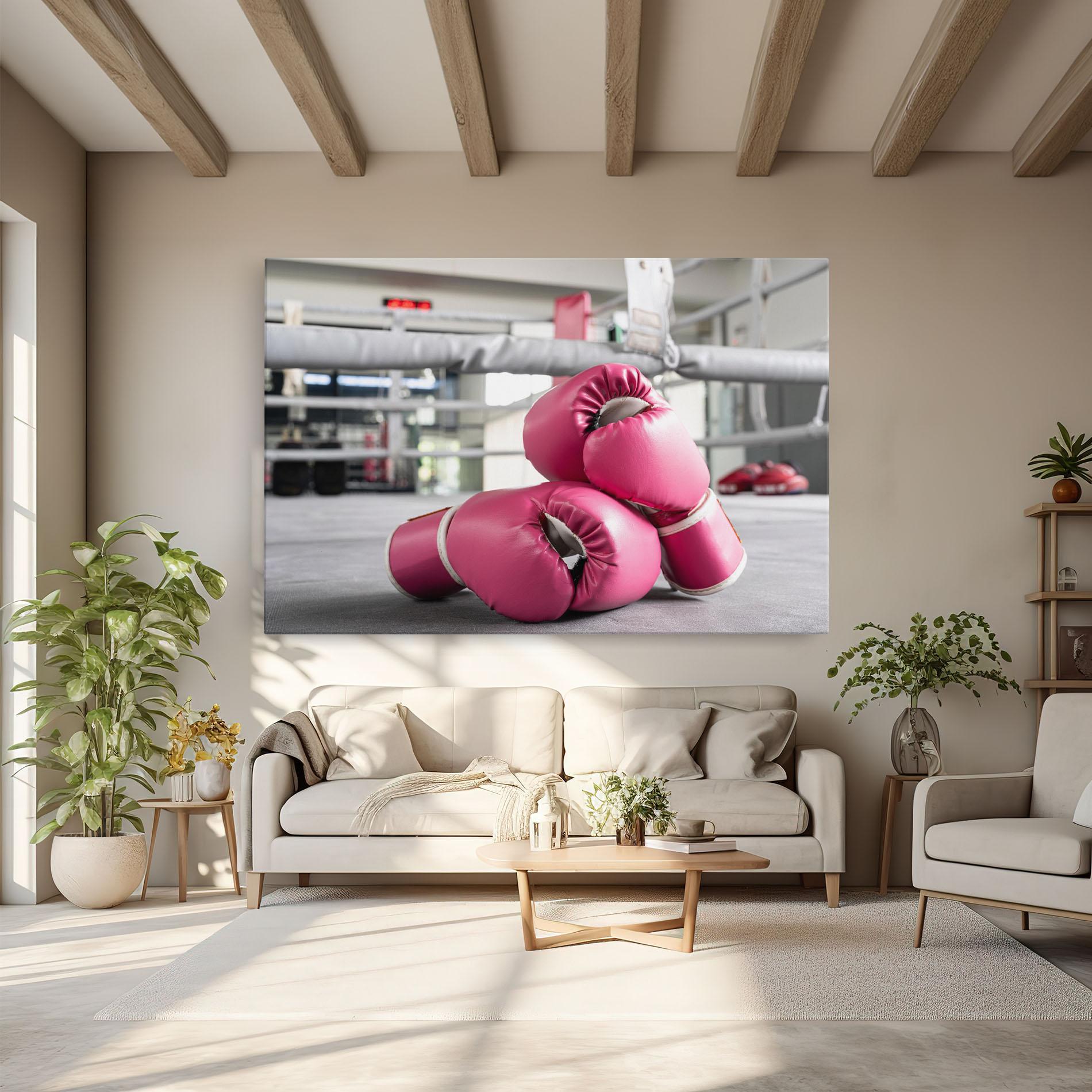 Leinwandbild Pink Boxing Gloves mockup 6