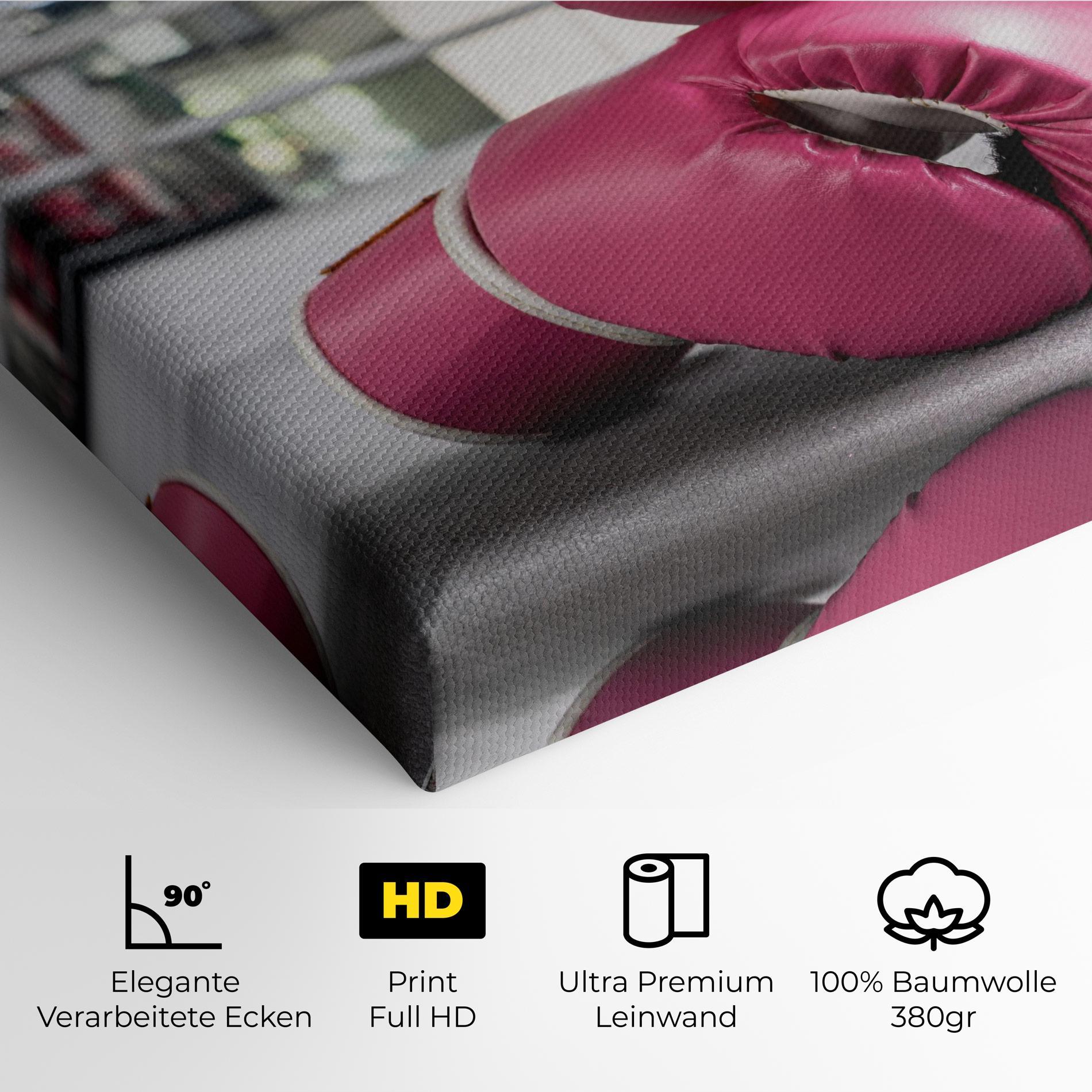 Leinwandbild Pink Boxing Gloves mockup 4
