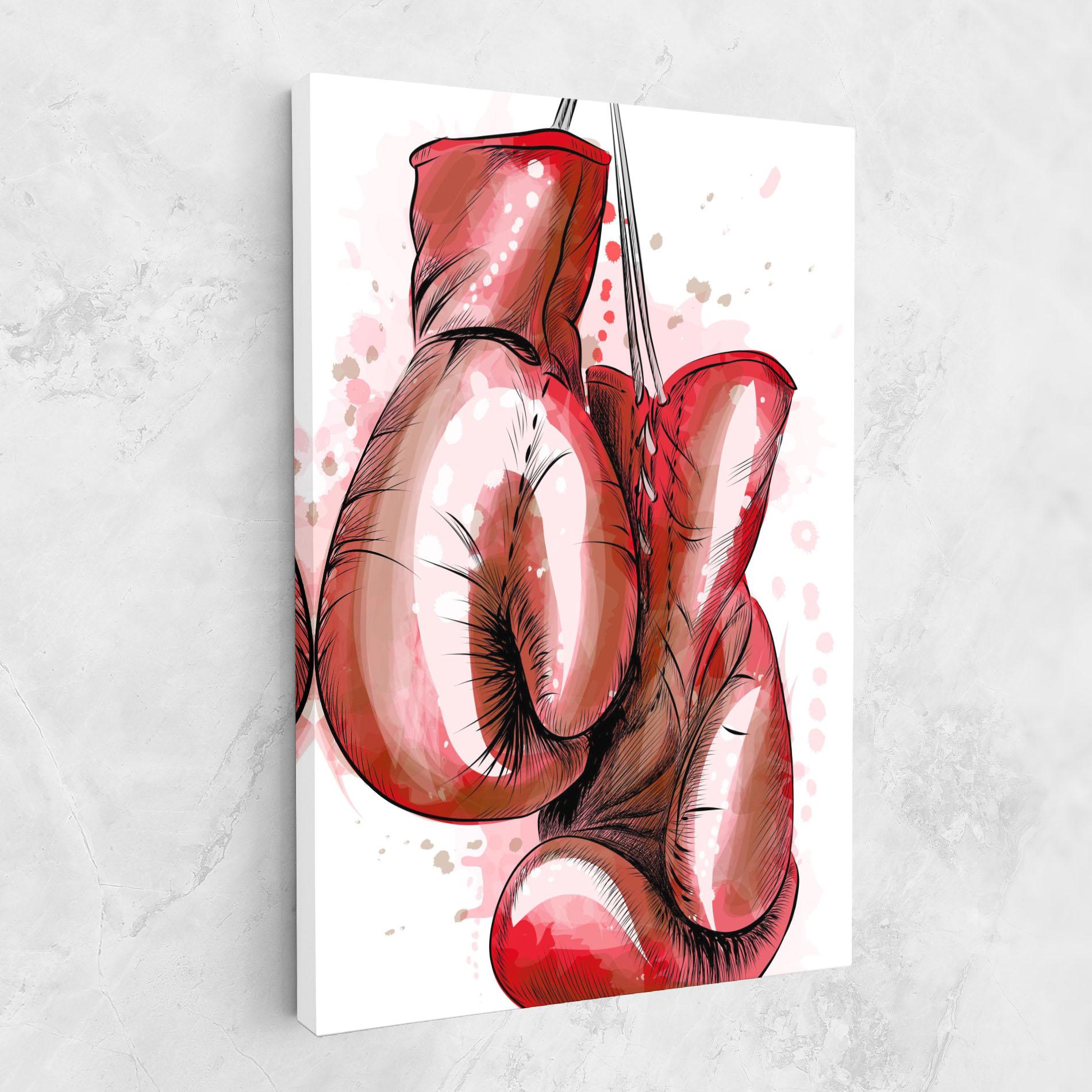 Leinwandbild Red Painted Gloves mockup 1