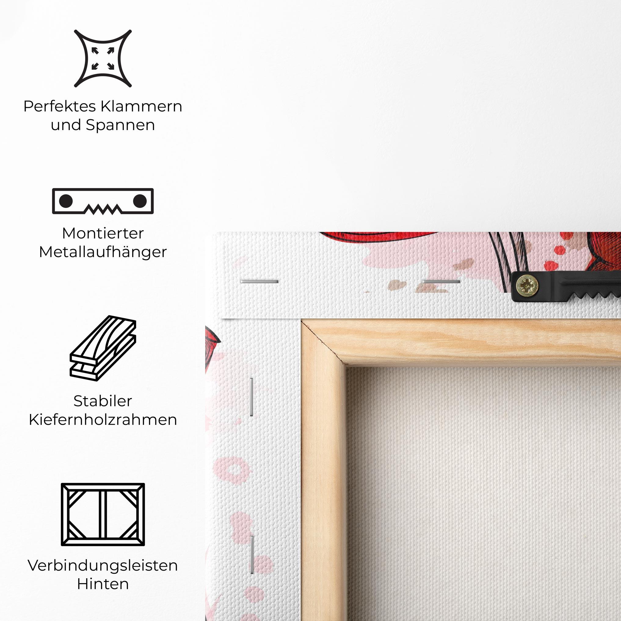 Leinwandbild Red Painted Gloves mockup 5