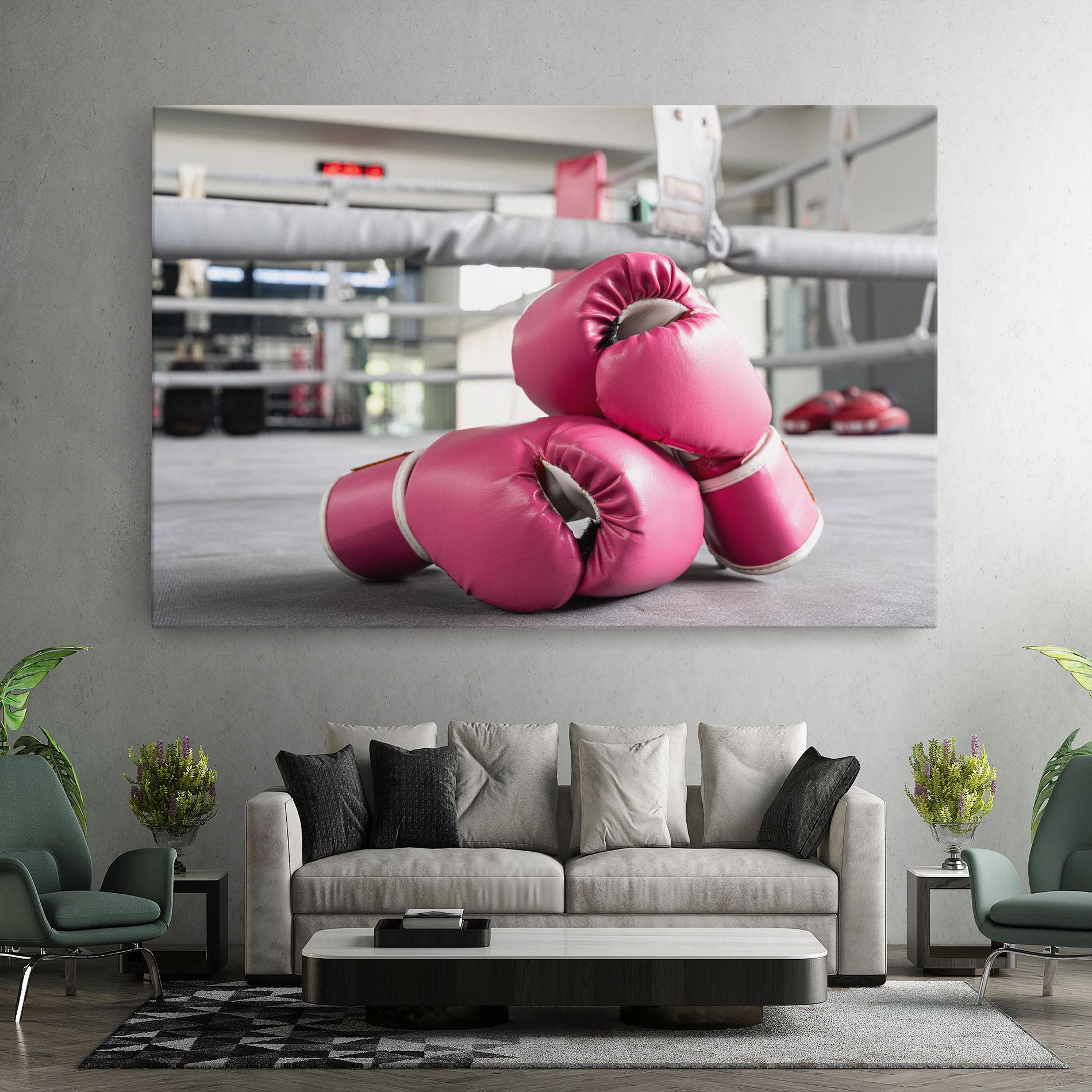 Leinwandbild Pink Boxing Gloves mockup 7