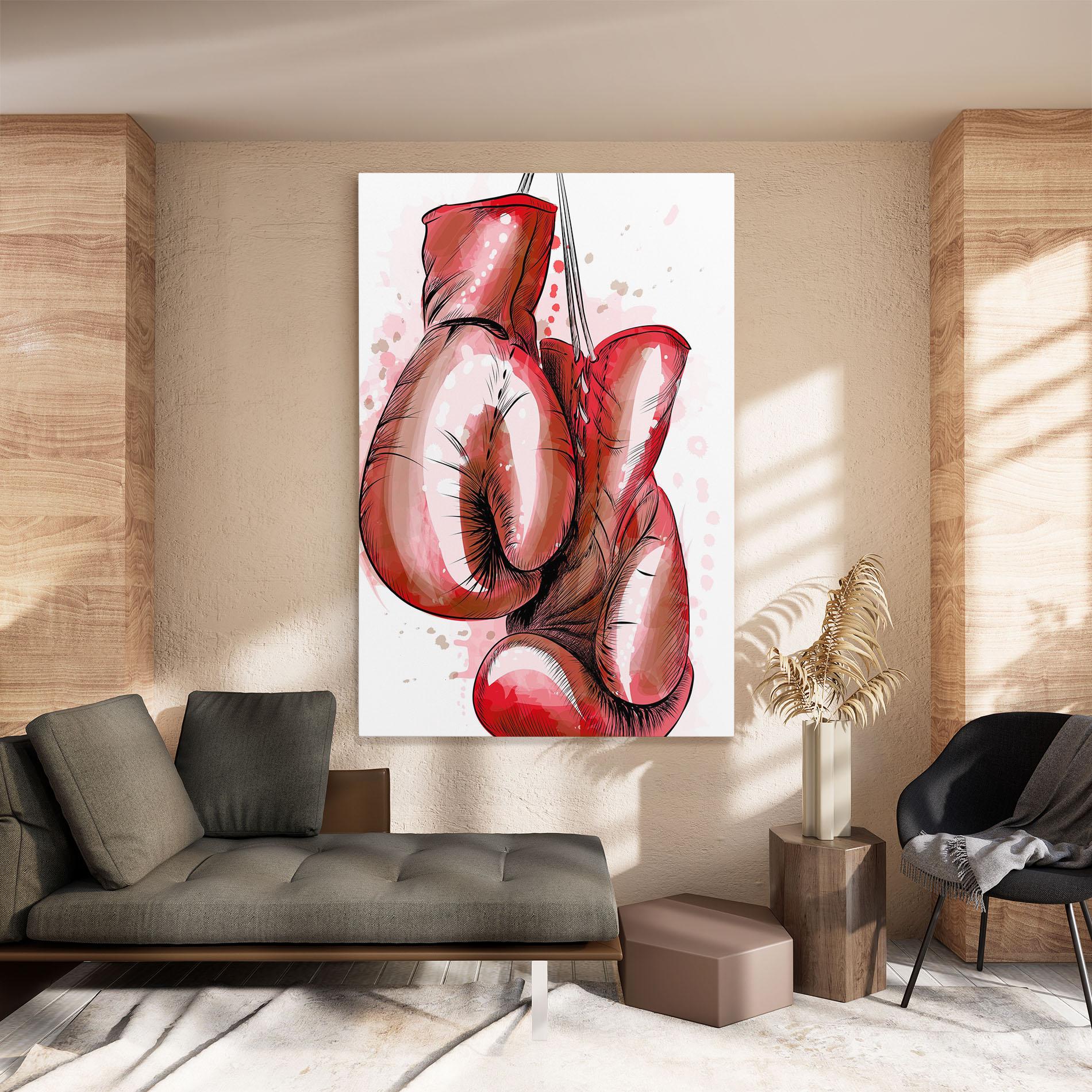 Leinwandbild Red Painted Gloves mockup 8