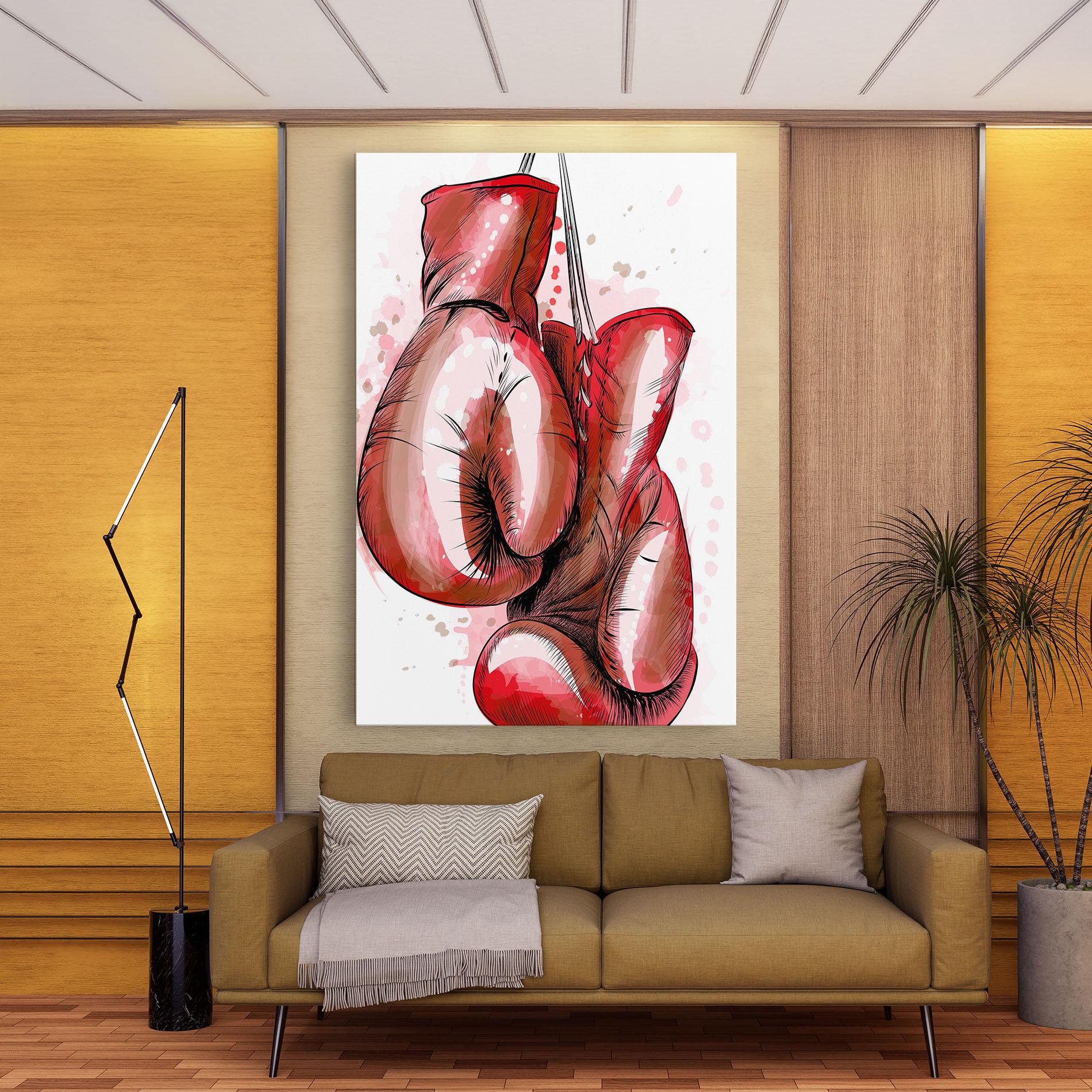 Leinwandbild Red Painted Gloves mockup 9