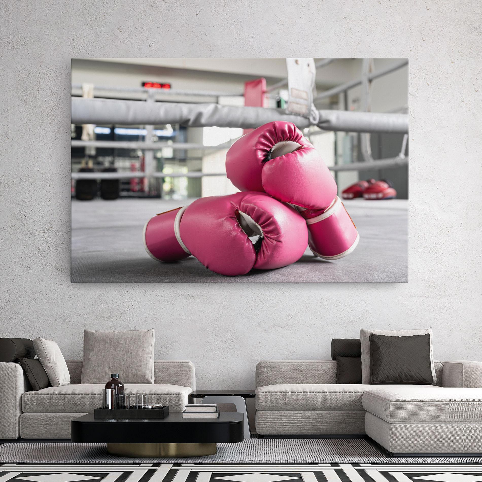 Leinwandbild Pink Boxing Gloves mockup 2