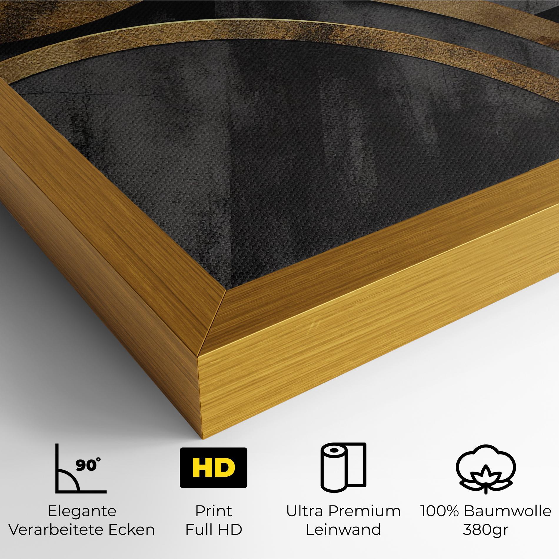 Leinwandbild Grey With Gold Painting mockup 4