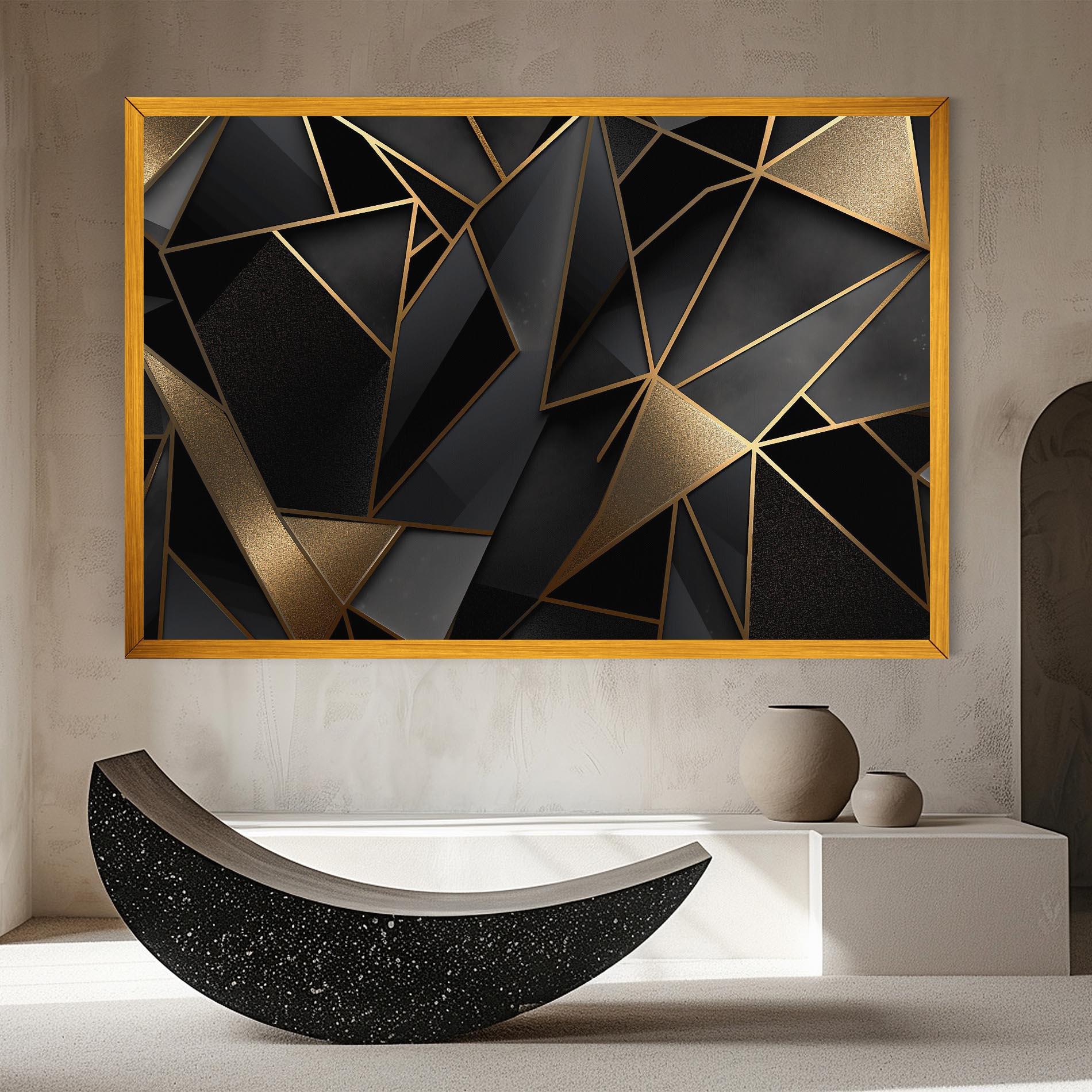 Leinwandbild Abstract Golden Art mockup 8