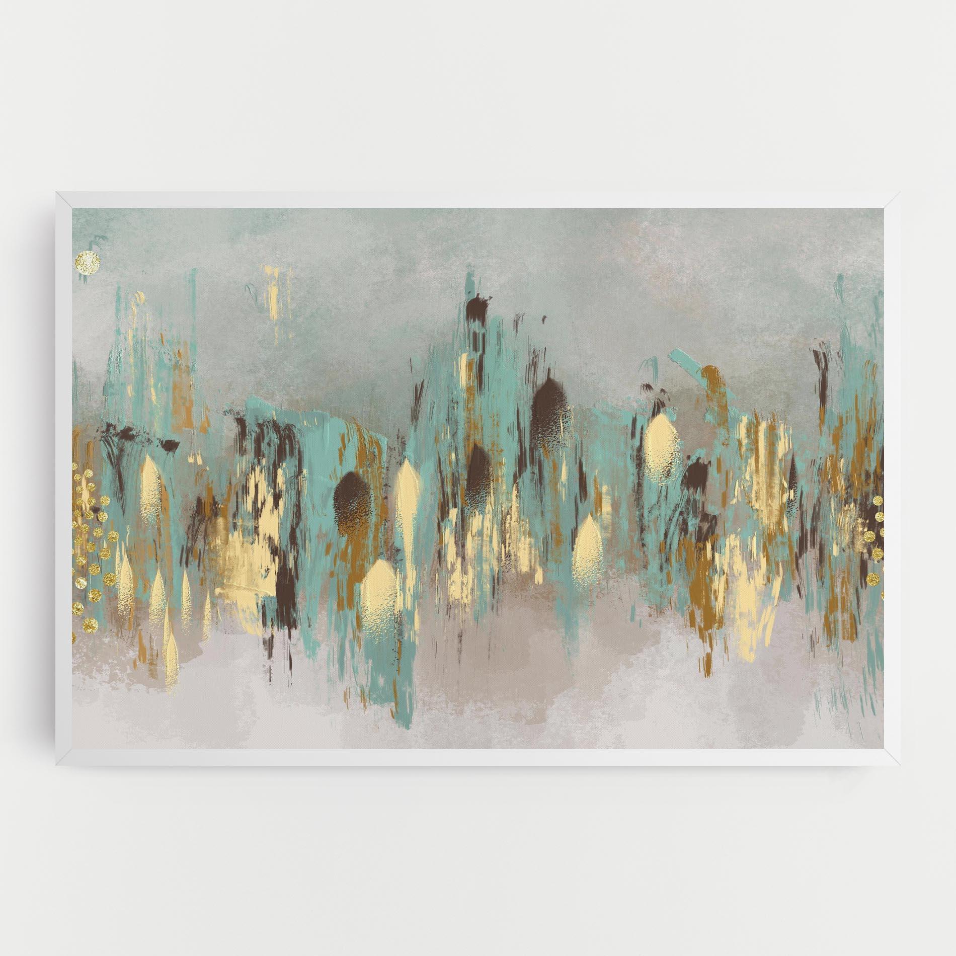 Leinwandbild Gold Spiral Points mockup 0