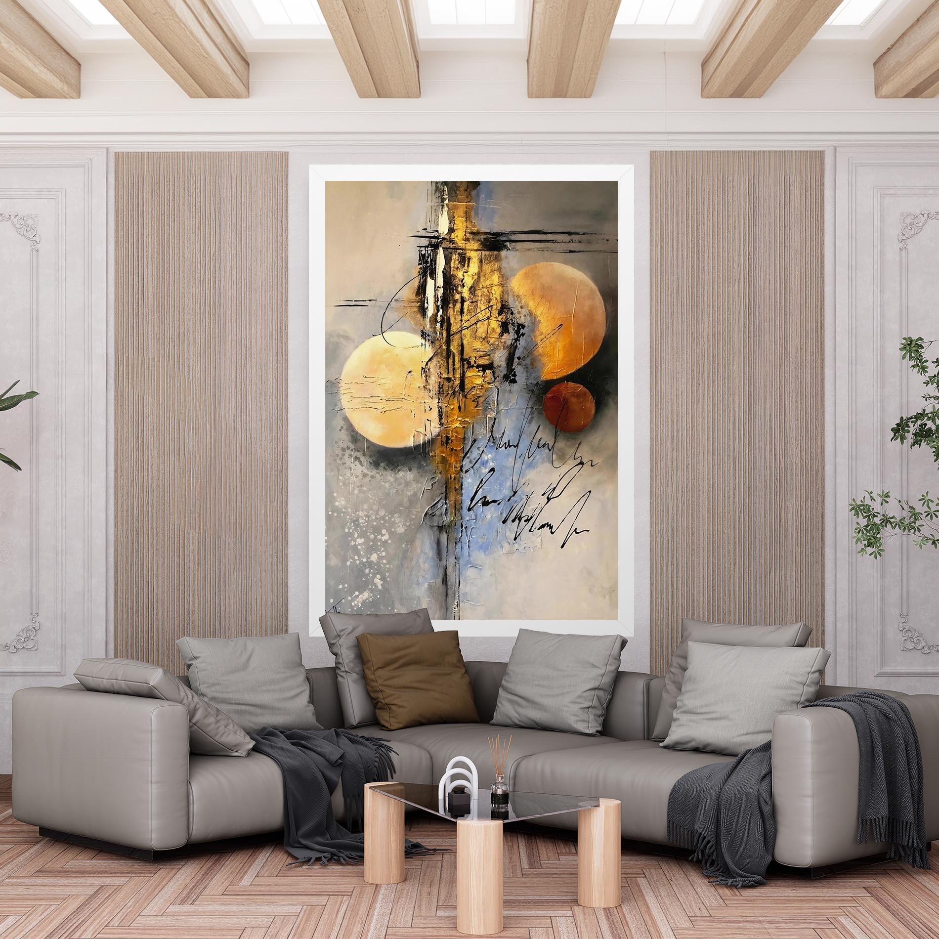 Leinwandbild Abstract Moons mockup 6