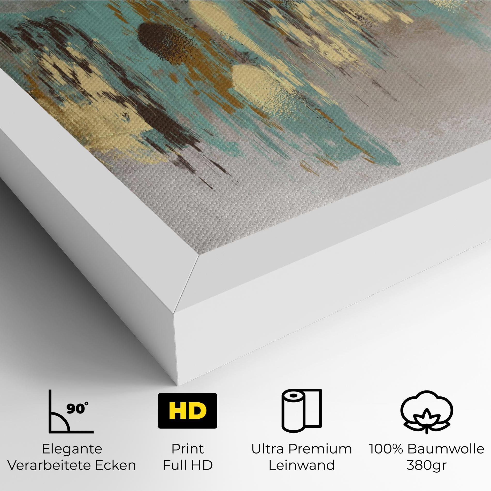 Leinwandbild Gold Spiral Points mockup 4