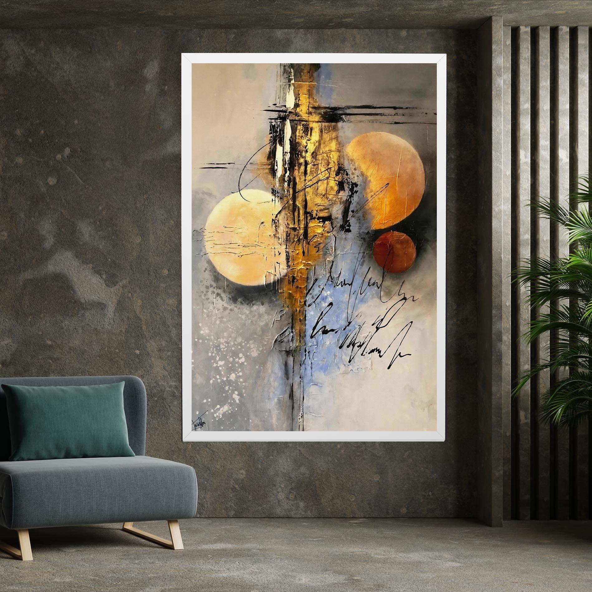 Leinwandbild Abstract Moons mockup 7