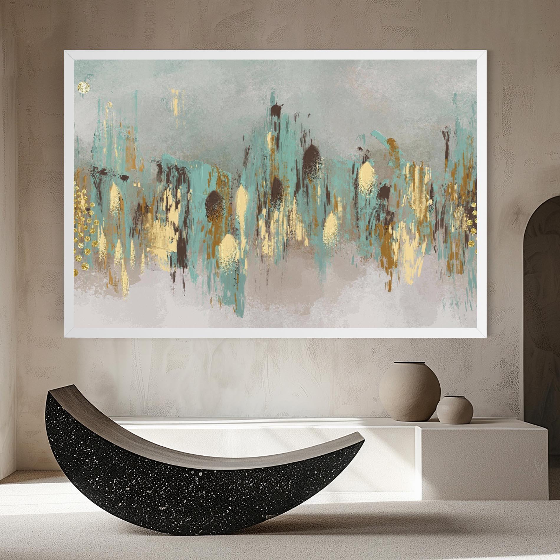 Leinwandbild Gold Spiral Points mockup 8