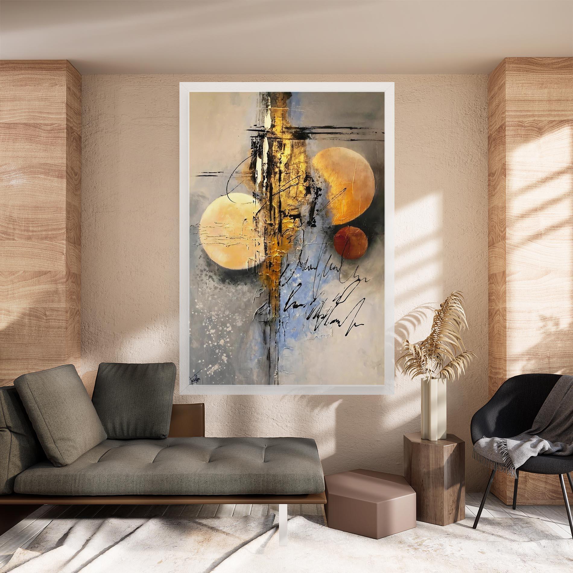 Leinwandbild Abstract Moons mockup 8