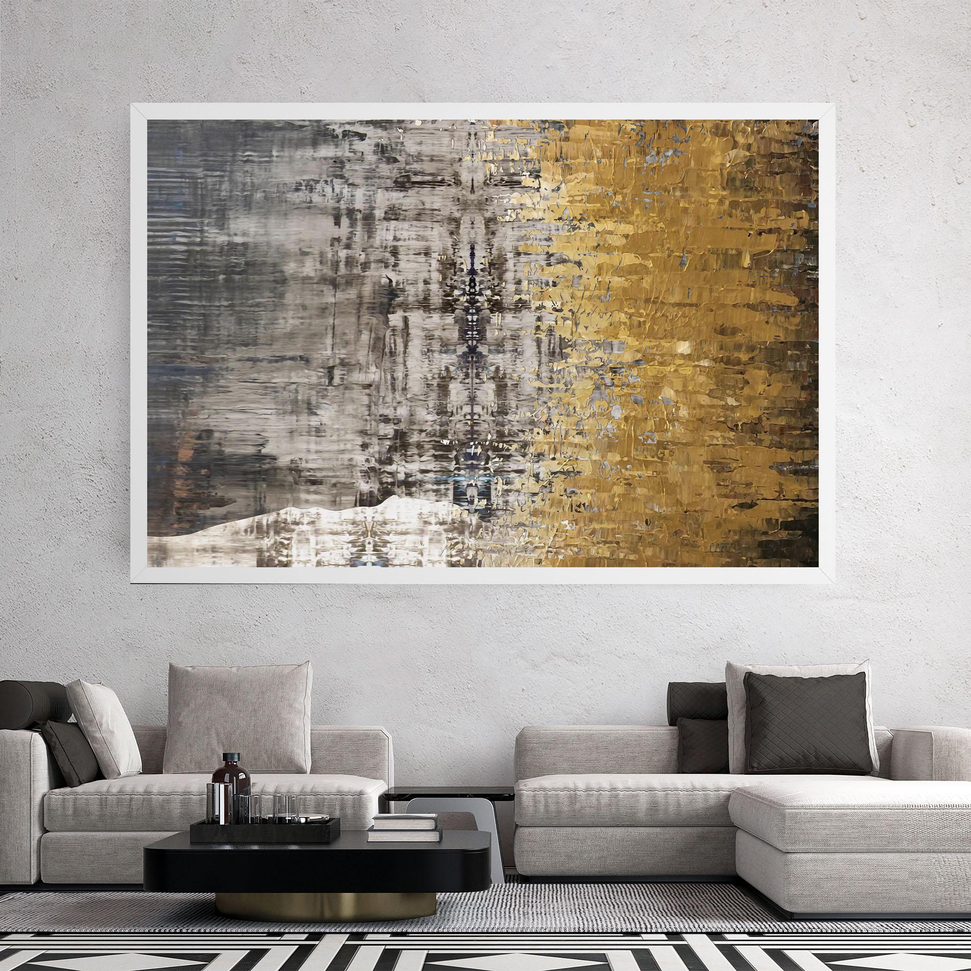 Leinwandbild Gold Oil Paint mockup 2
