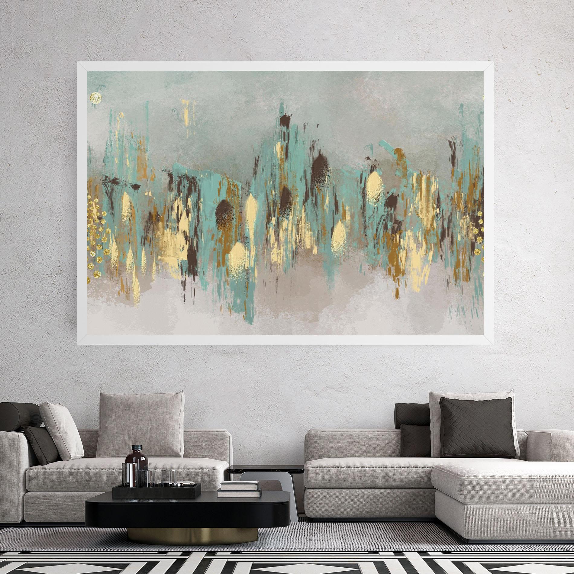 Leinwandbild Gold Spiral Points mockup 2