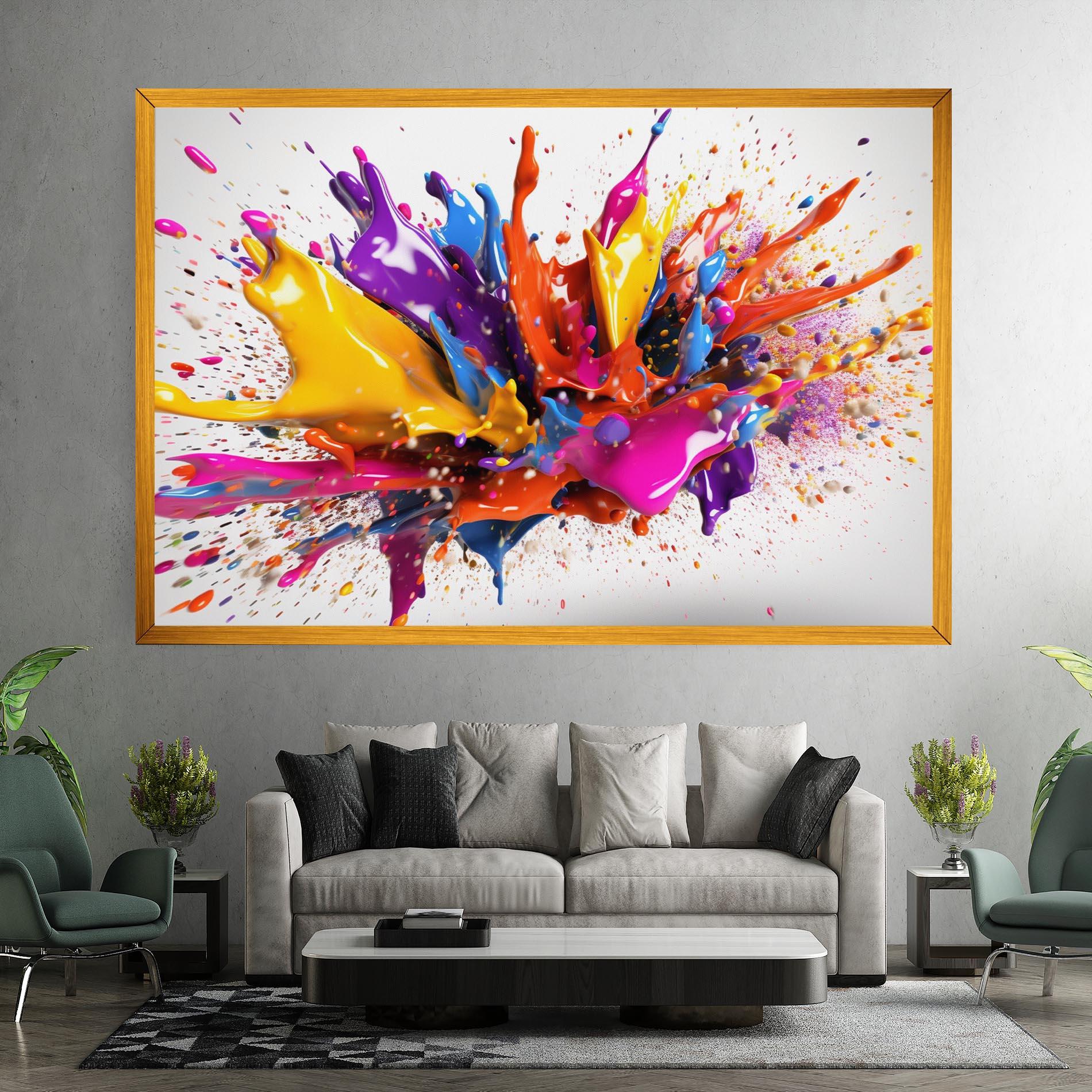 Leinwandbild Abstract Splash 3d mockup 7