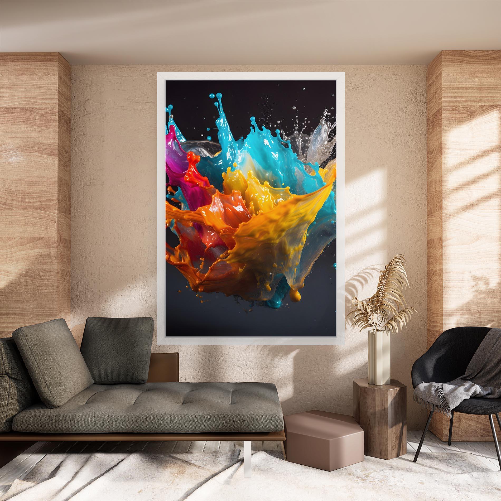 Leinwandbild Colorful Splash Floating mockup 8