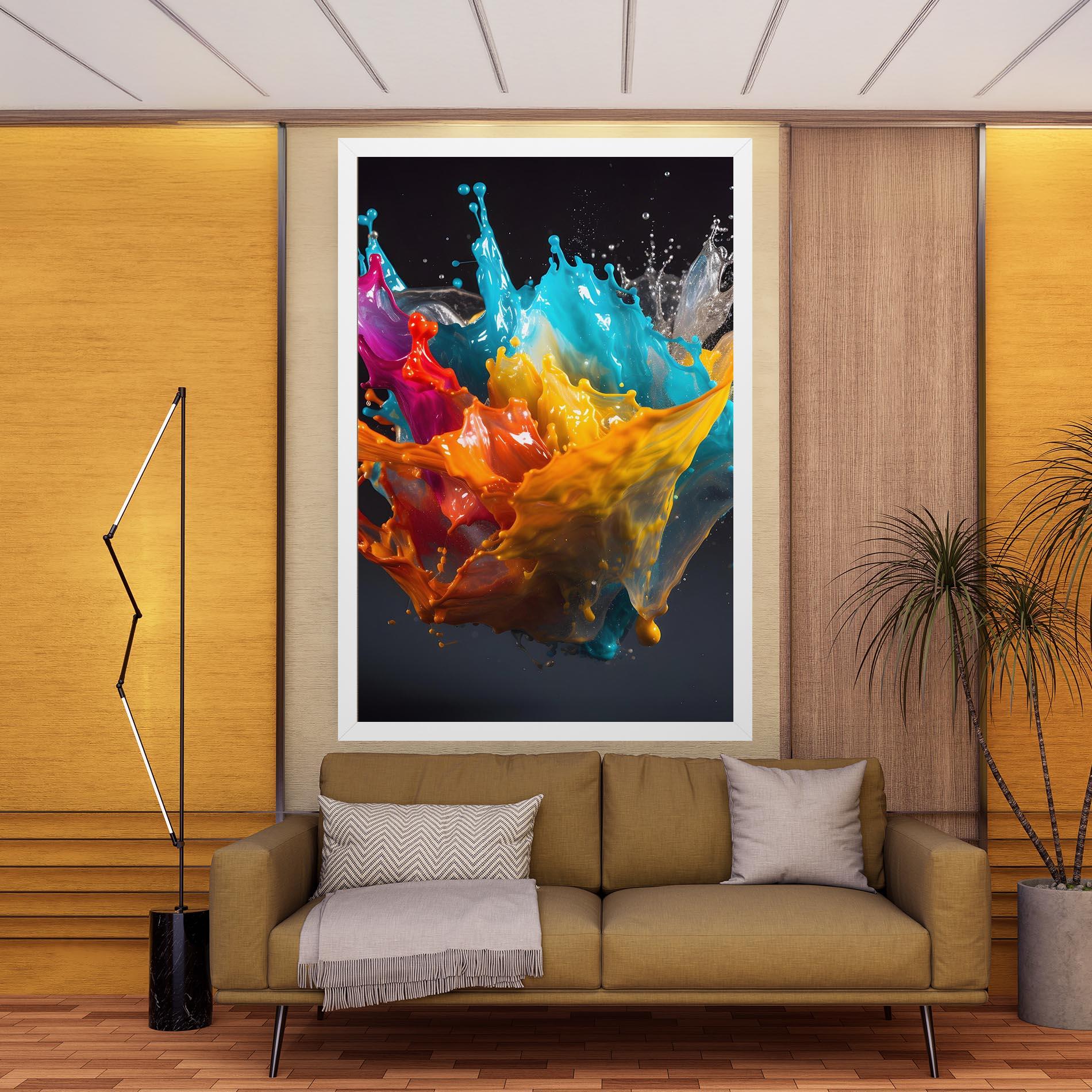 Leinwandbild Colorful Splash Floating mockup 9