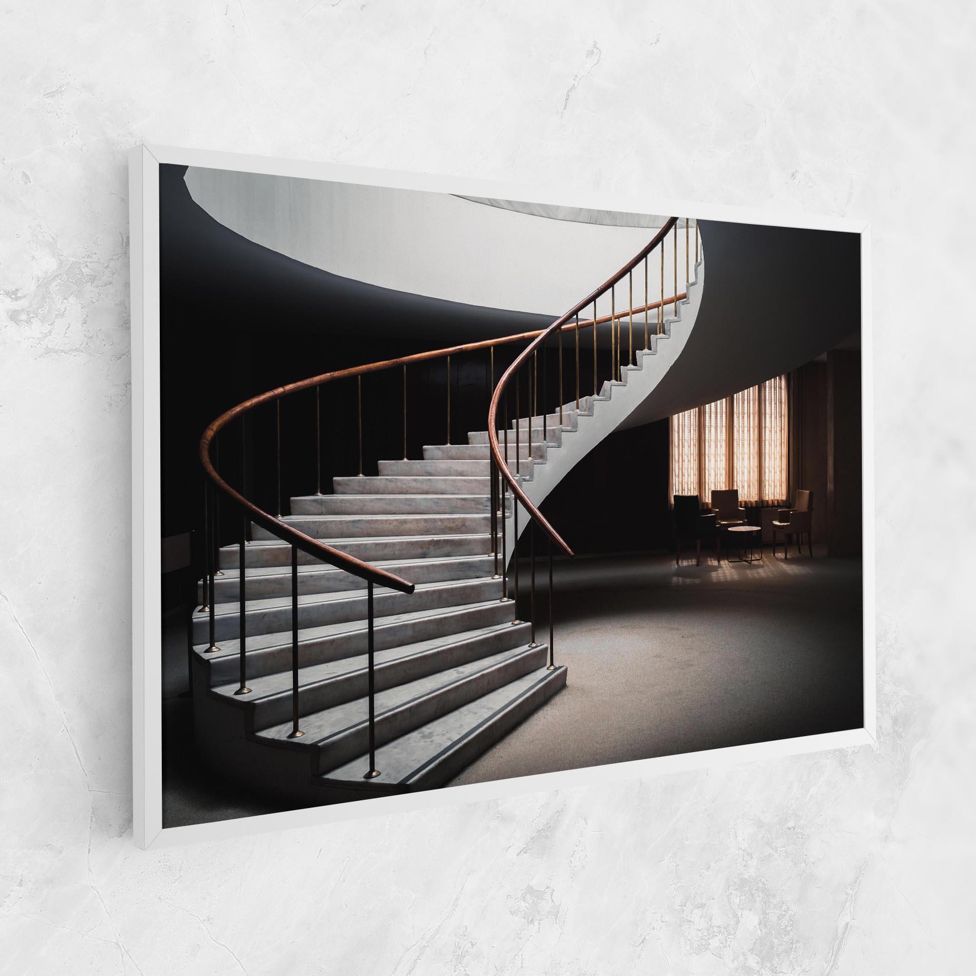 Leinwandbild Dark Room Stairs mockup 1