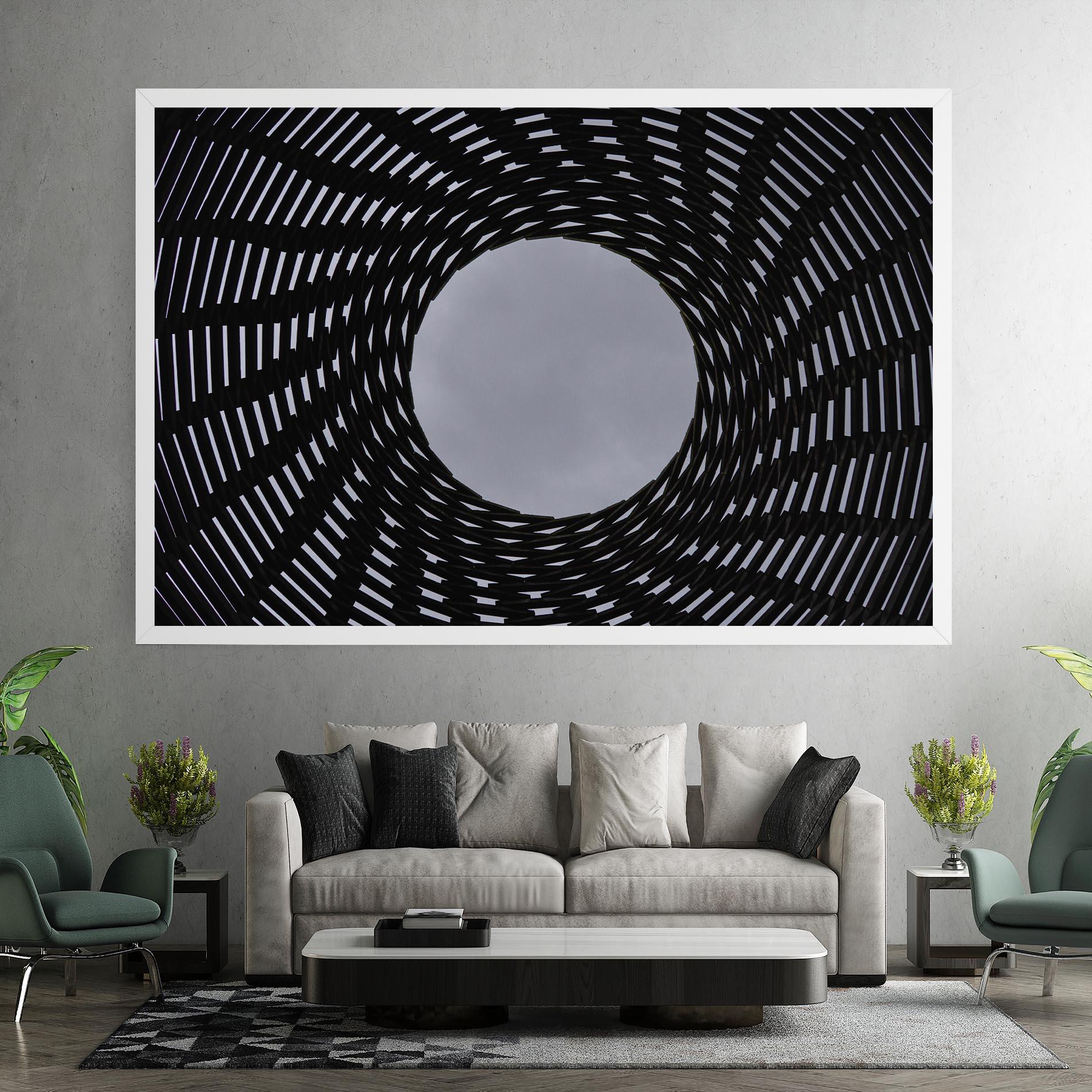Leinwandbild Grey Circle Lines mockup 7