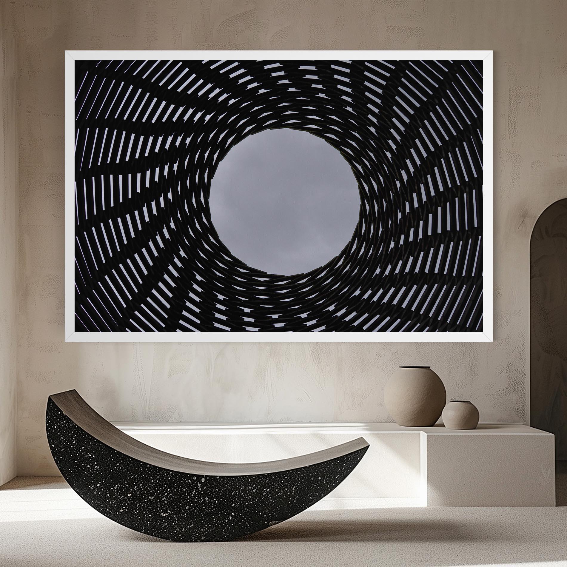 Leinwandbild Grey Circle Lines mockup 8