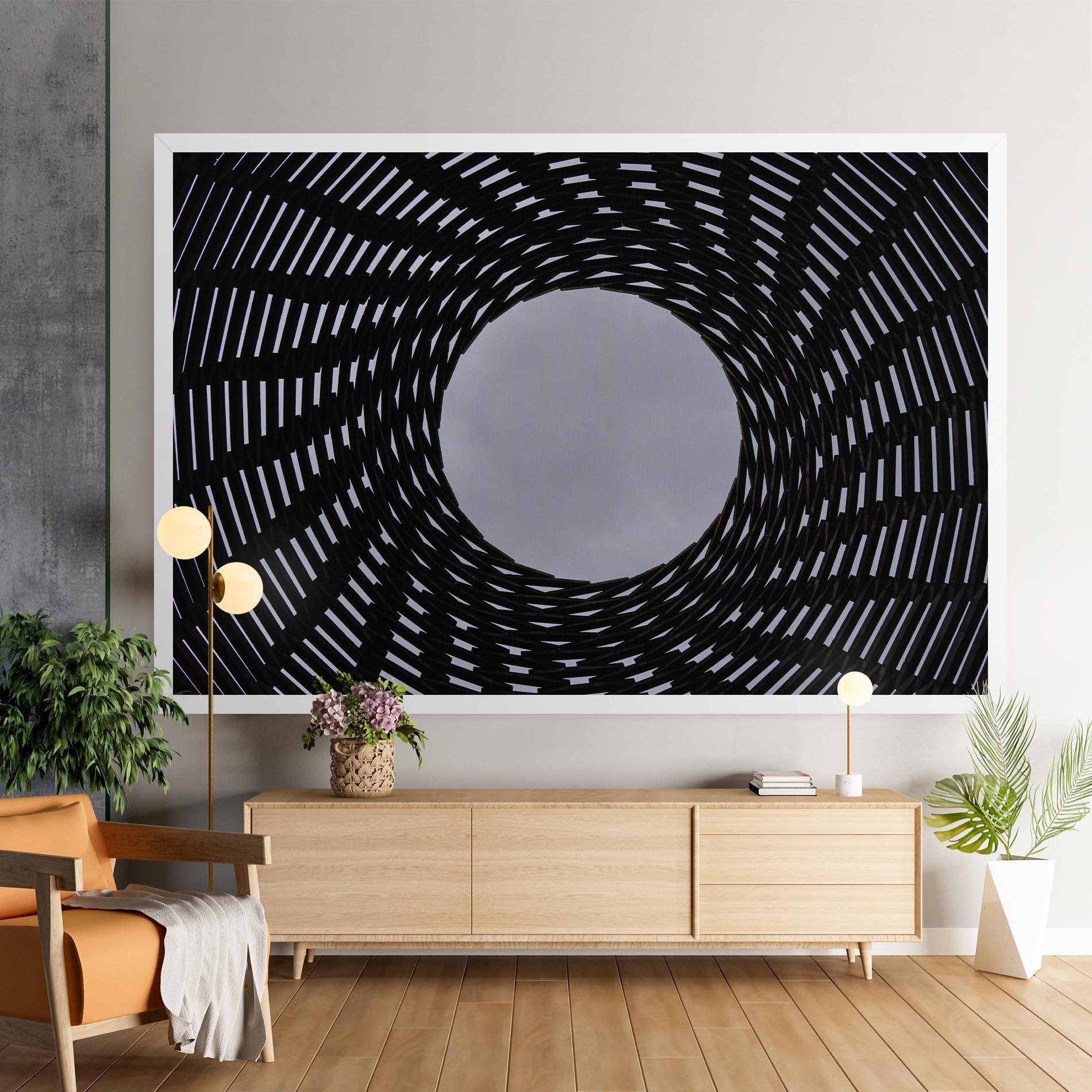 Leinwandbild Grey Circle Lines mockup 9