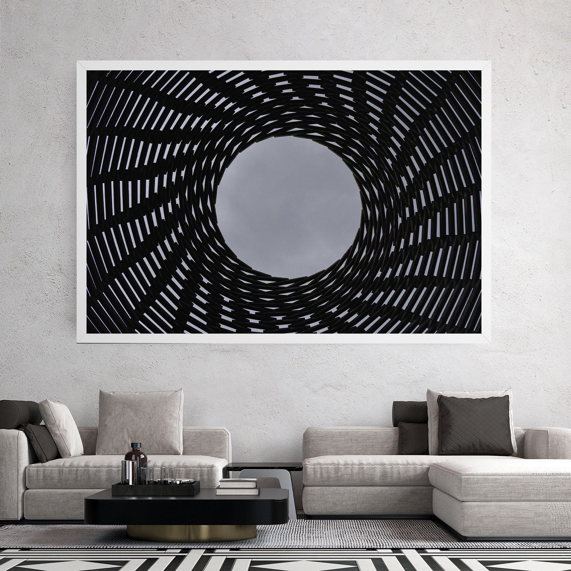 Leinwandbild Grey Circle Lines mockup 2