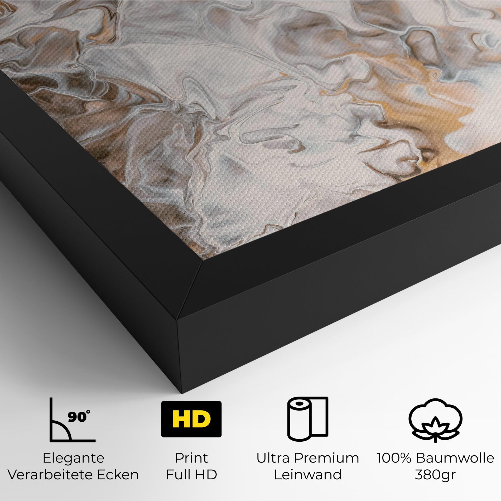 Leinwandbild White Gold Abstract mockup 4
