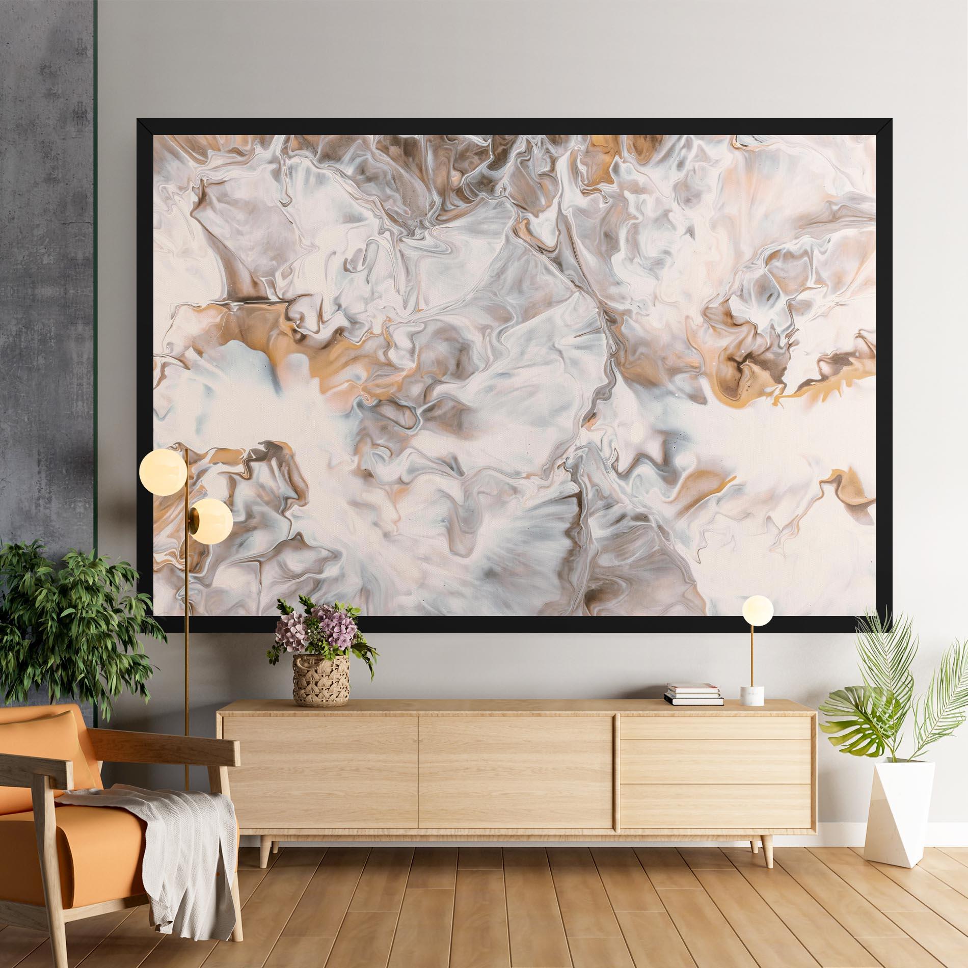 Leinwandbild White Gold Abstract mockup 9