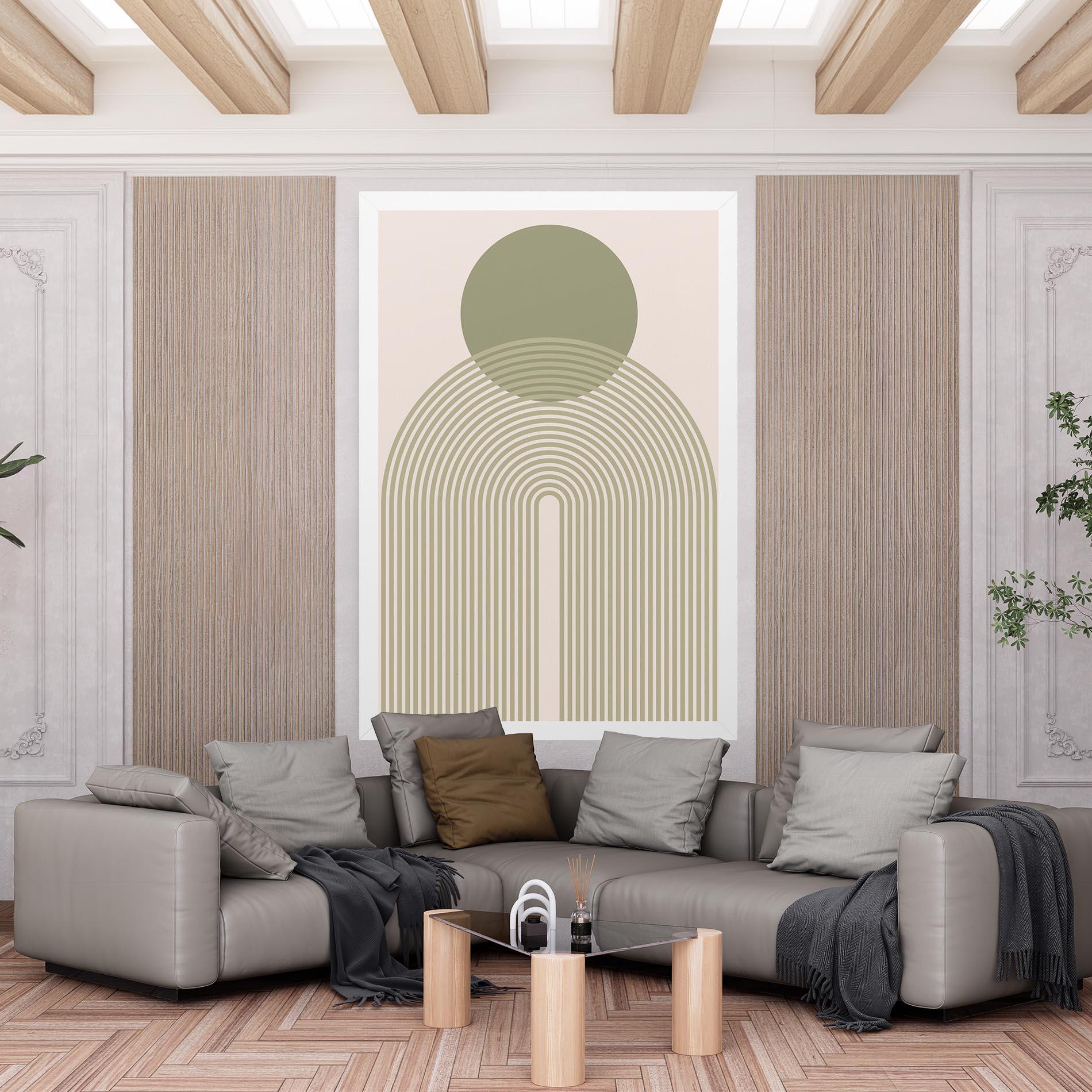 Leinwandbild Green Circle Lines mockup 6