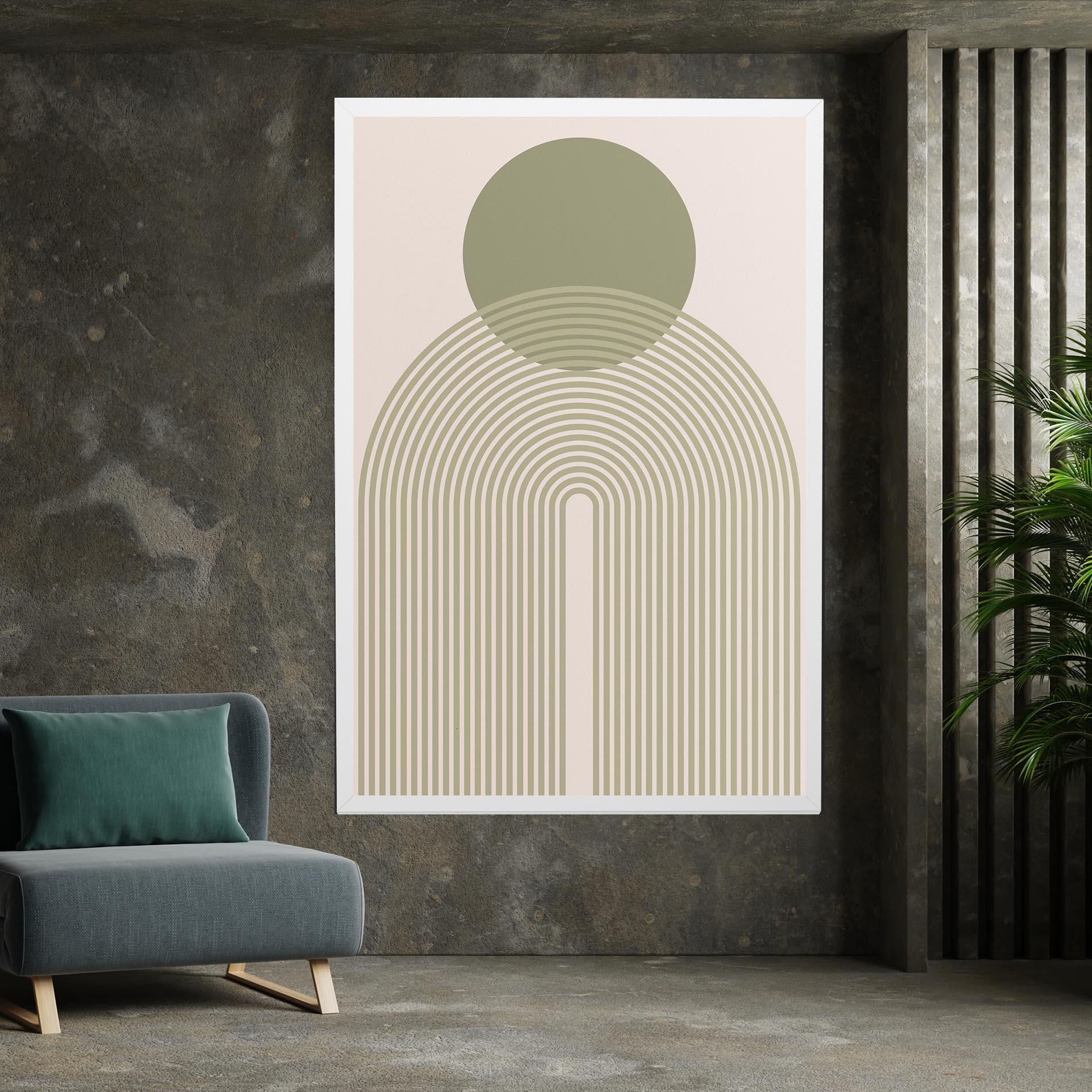 Leinwandbild Green Circle Lines mockup 7