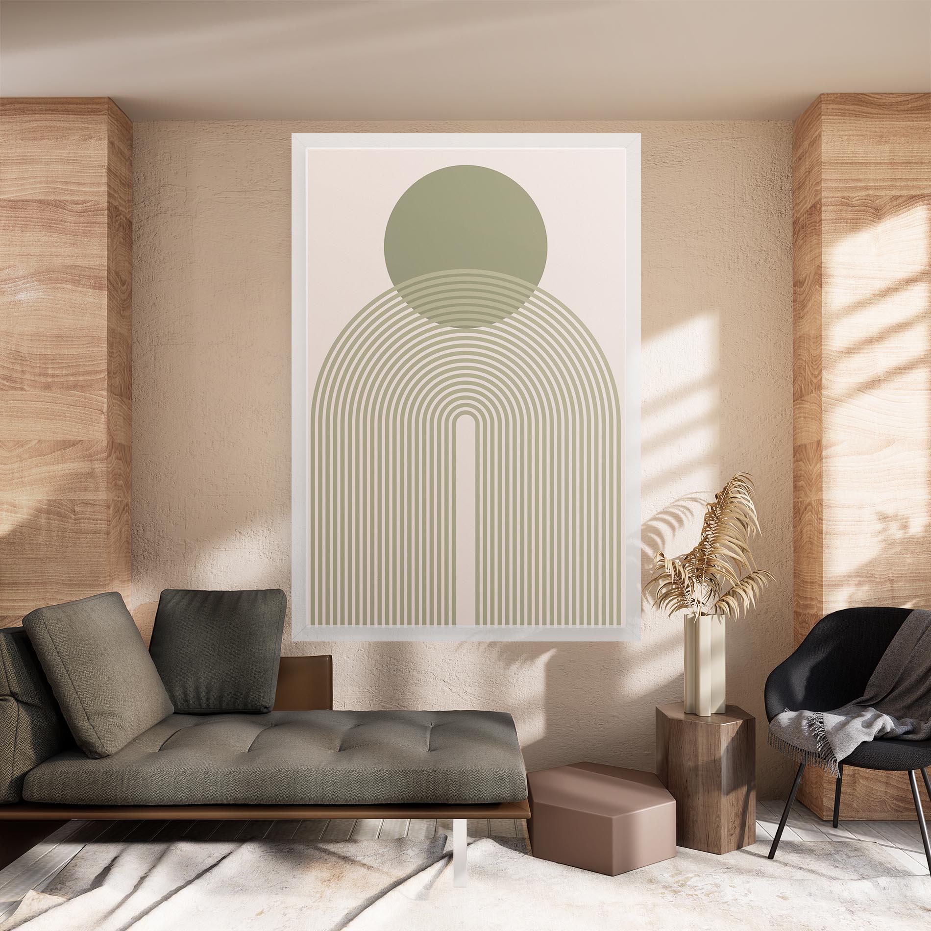 Leinwandbild Green Circle Lines mockup 8