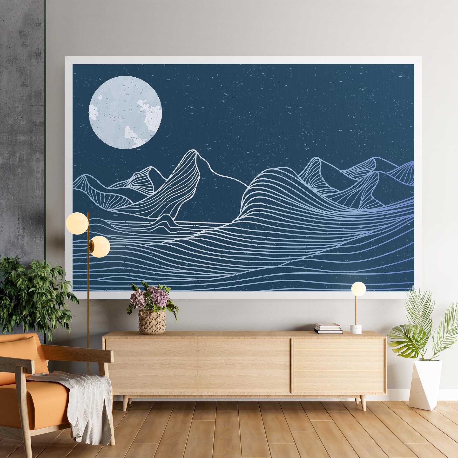Leinwandbild Ocean Blue Wave mockup 9