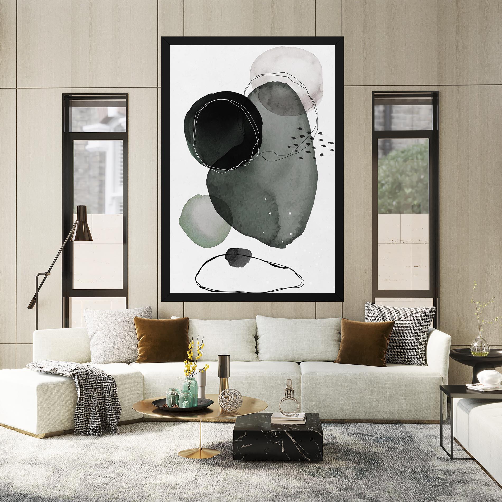 Leinwandbild Green Watercolor mockup 2